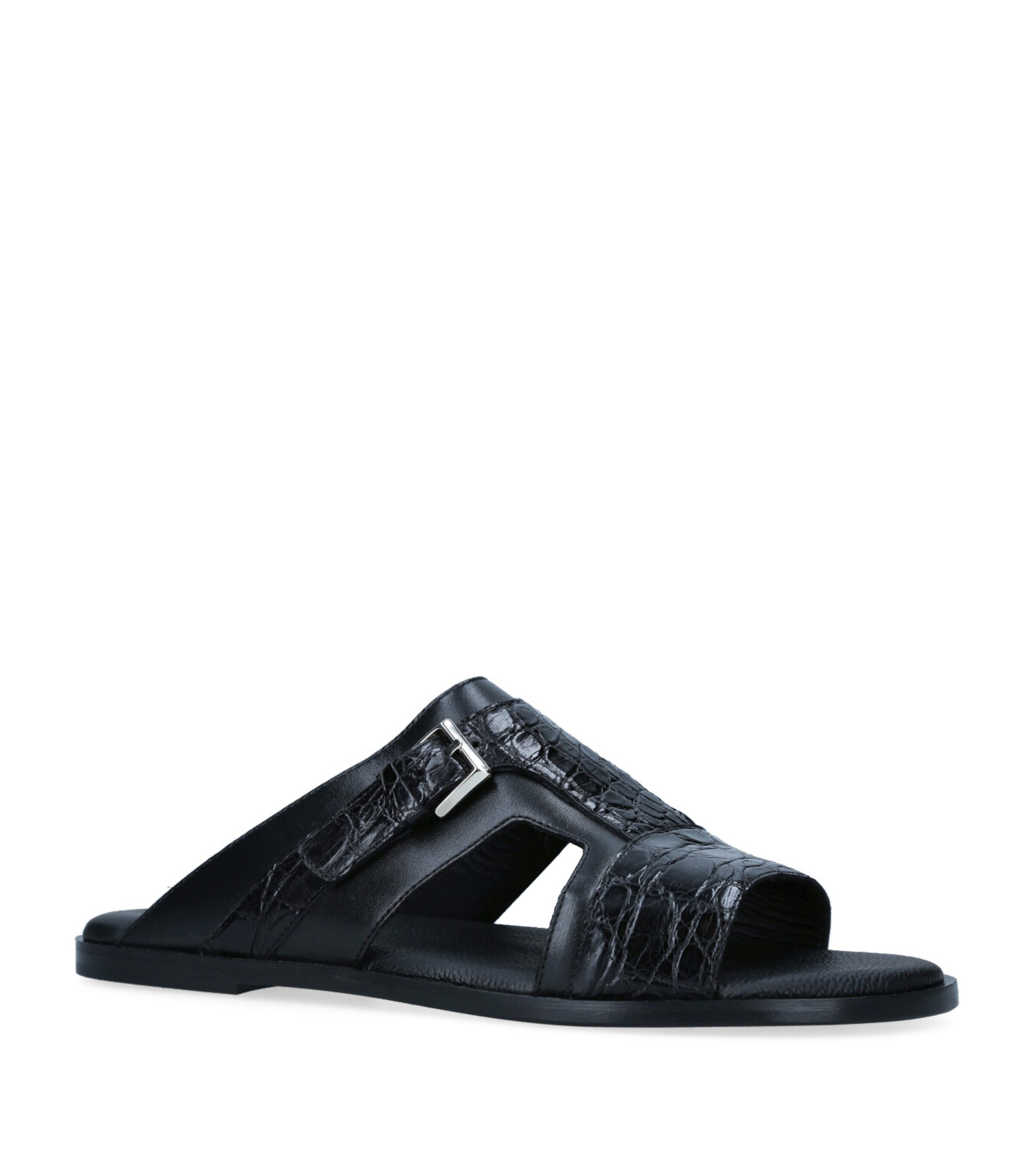 Leather Buckle-Detail Sandals