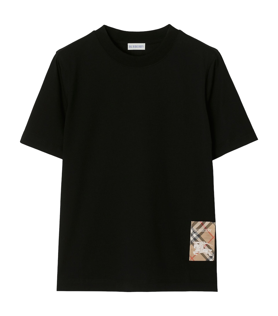 Cotton Check Label T-Shirt