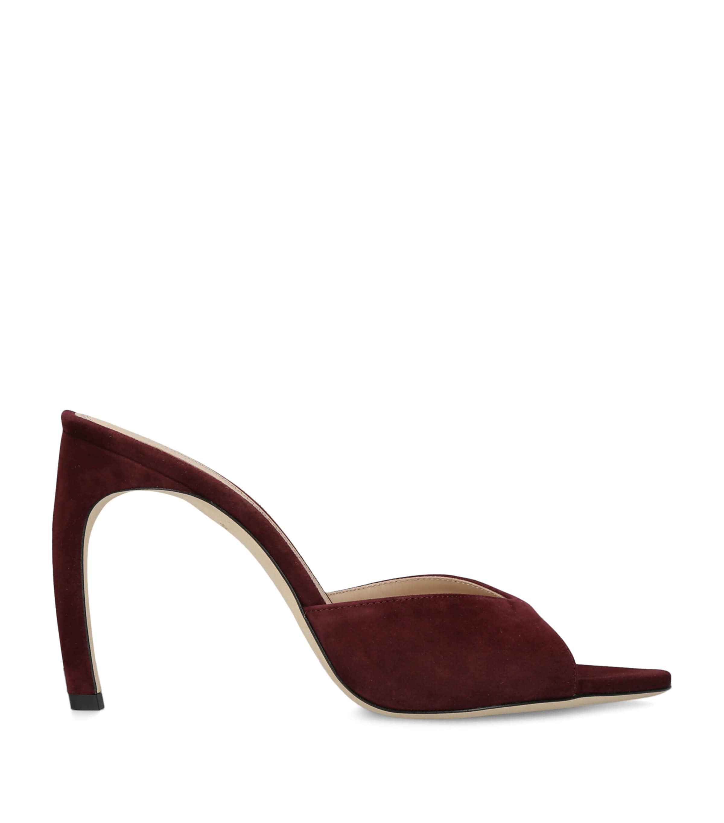 Victoria Beckham Suede Harlow Heeled Mules 100 Wine