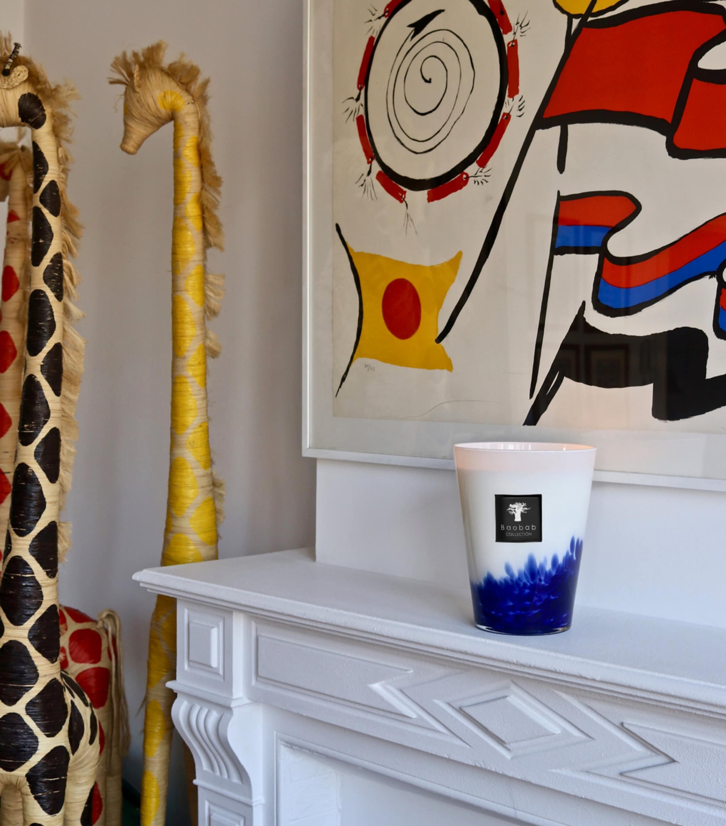 Baobab Collection Feathers Touareg Candle (16cm) Blue