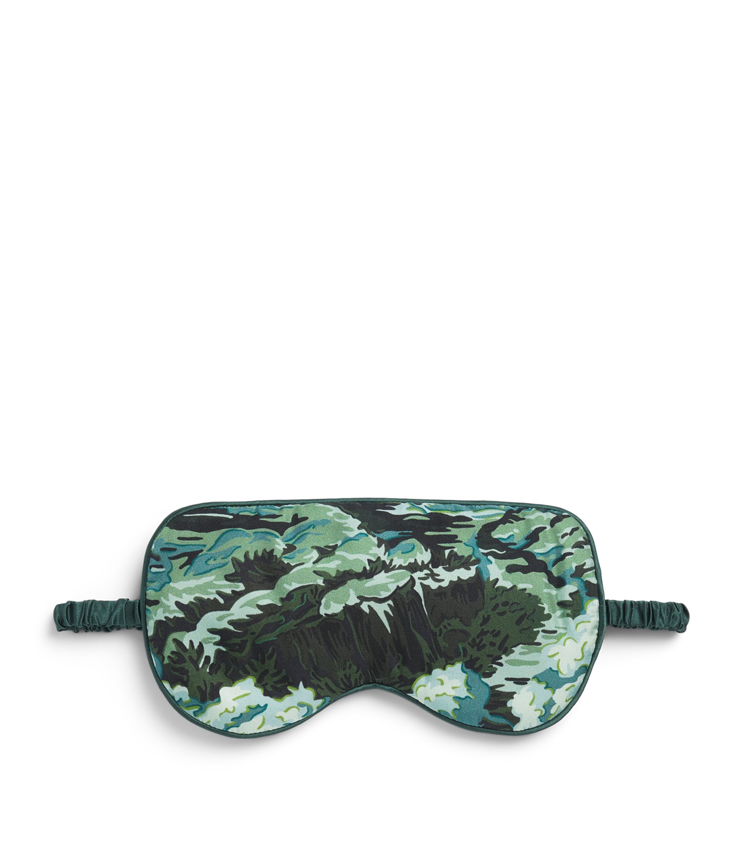 Olivia von Halle Mens Silk Printed Audrey Sleep Mask Linden