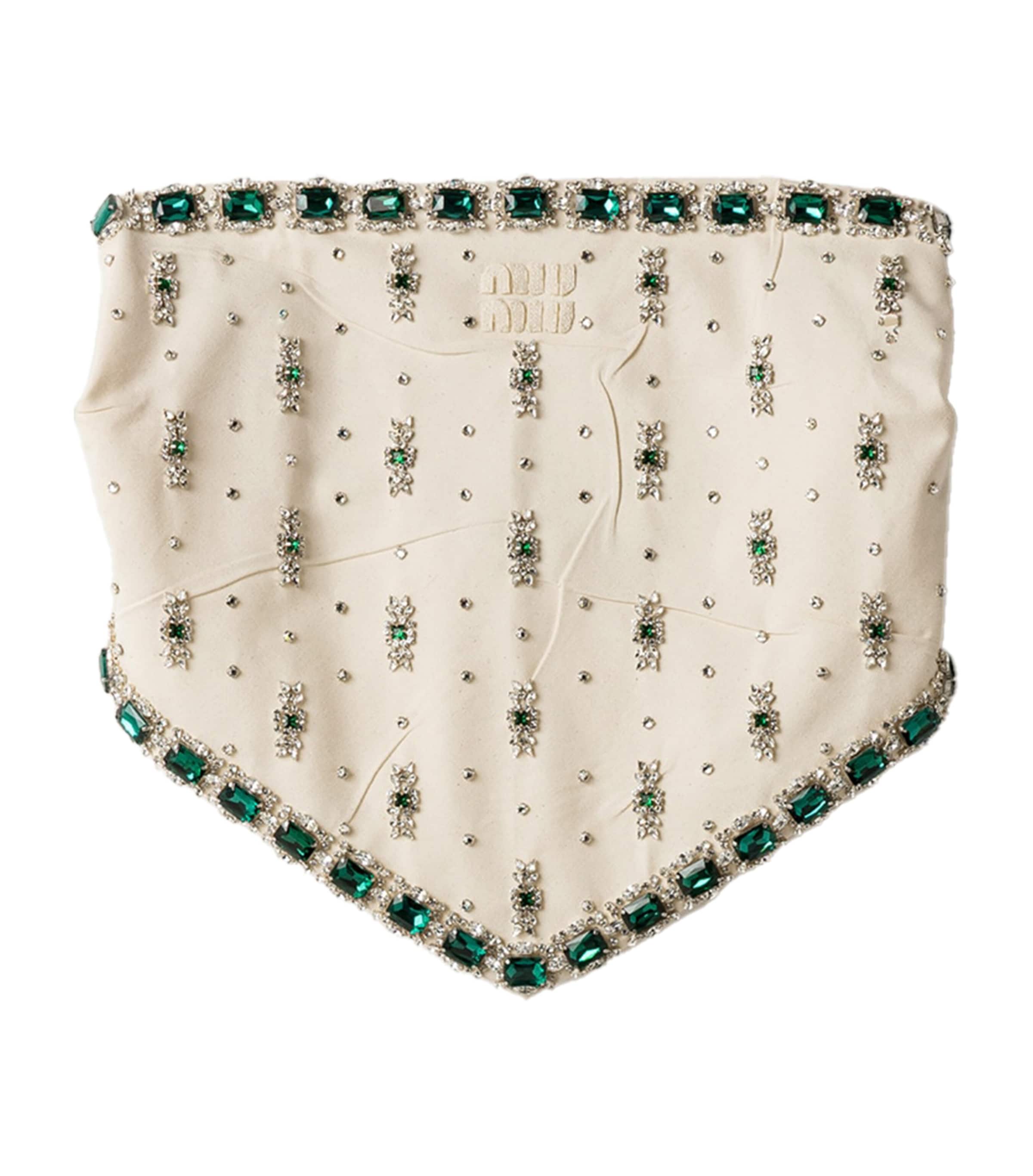 Miu Miu Womens Cotton Embellished Top