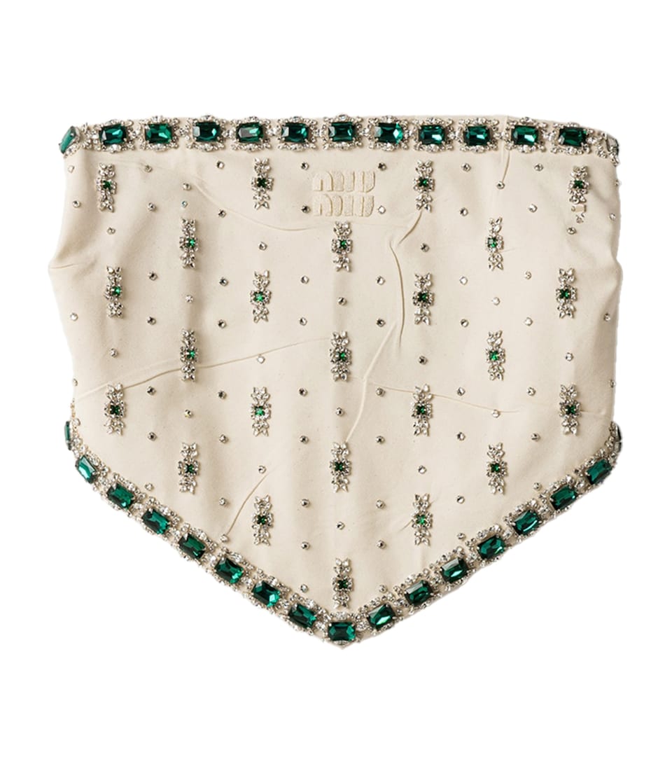 Miu Miu Womens Cotton Embellished Top