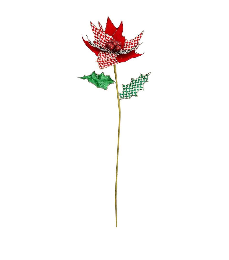 MacKenzie-Childs Check It Out Poinsettia Stem Red