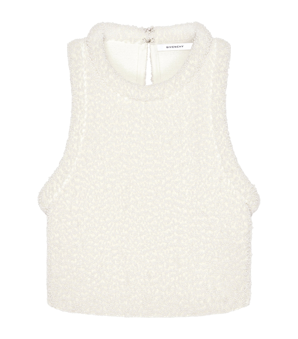 Givenchy Womens Embellished Tank Top Ivory