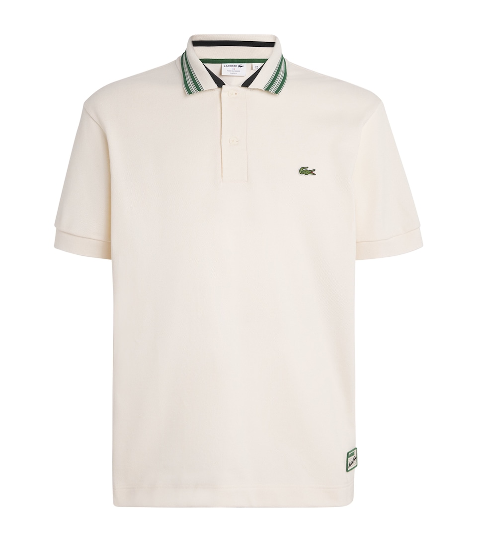 Cotton Stripe-Collar Polo Shirt