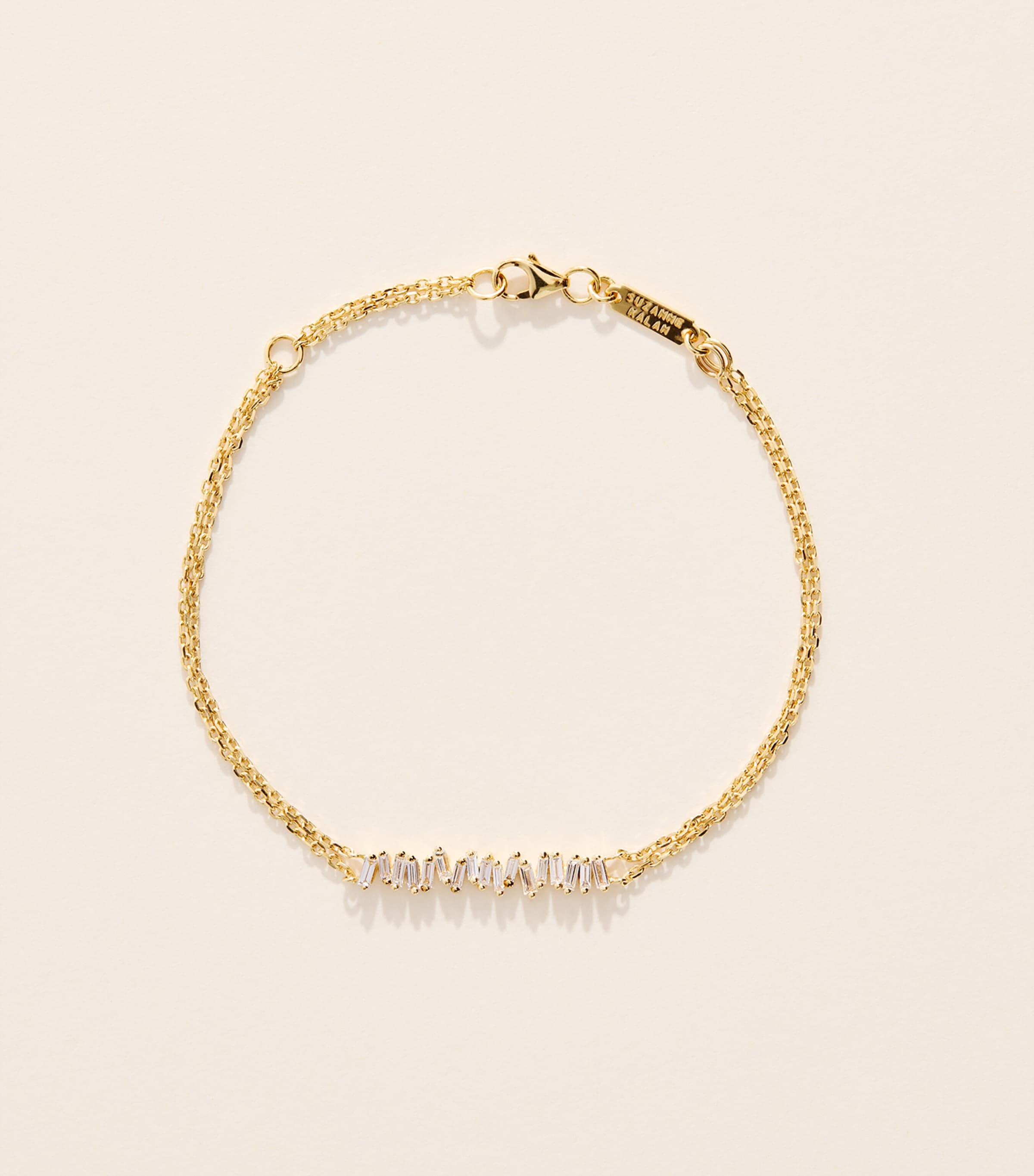 Suzanne Kalan Yellow Gold and Diamond Classic Bar Bracelet Yg/wd