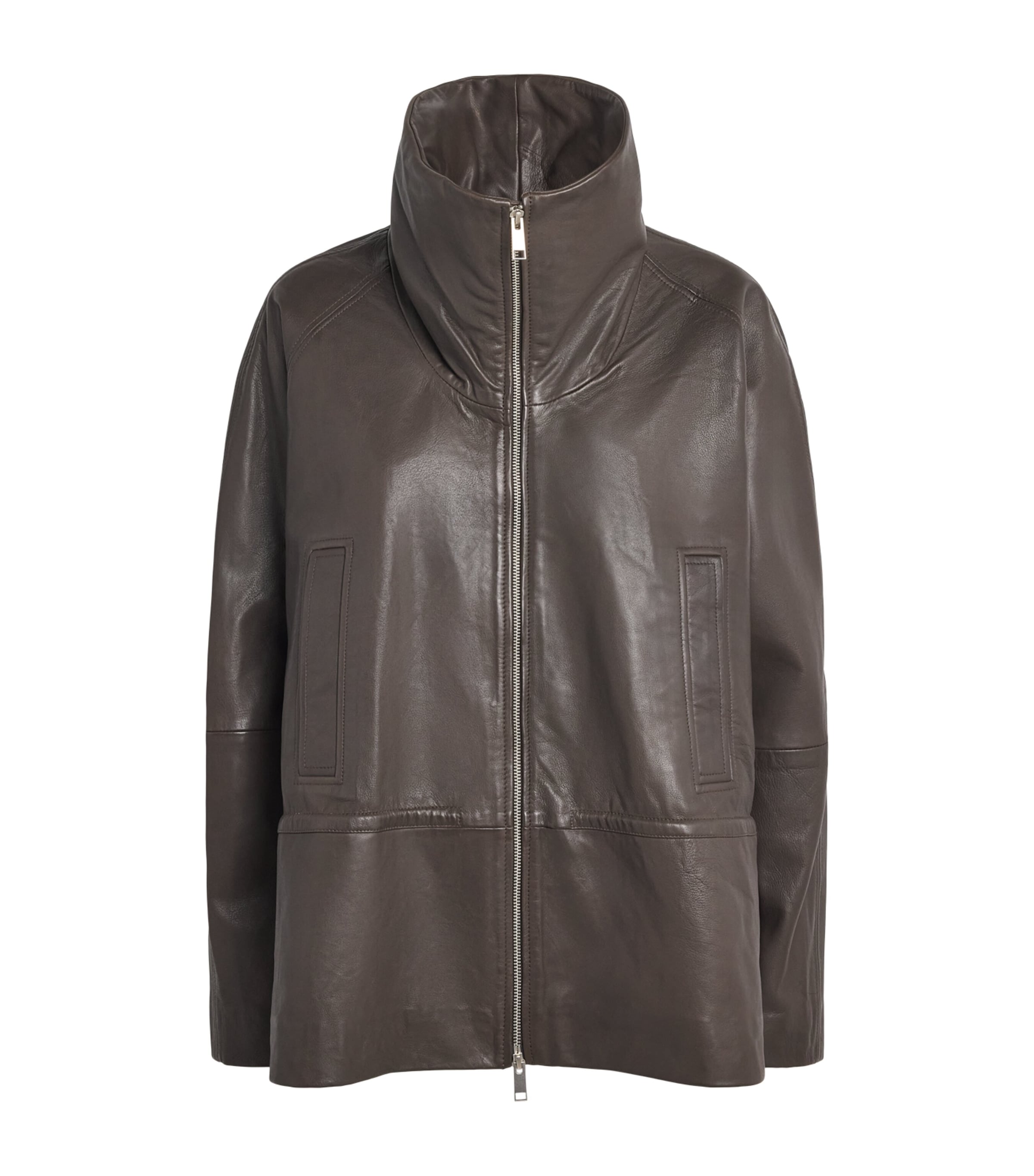 Herskind Womens Oversized Oscar Leather Jacket Earth
