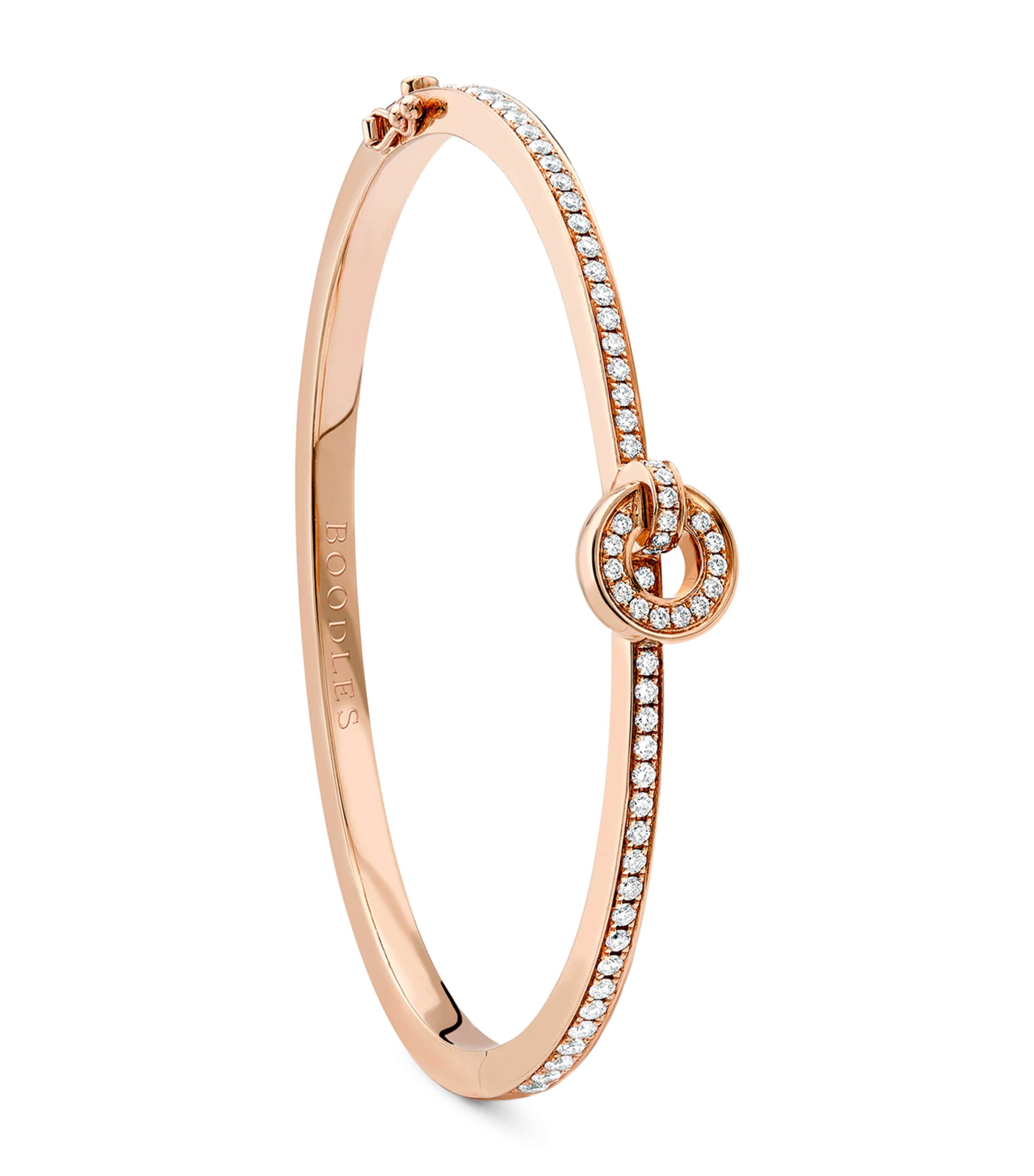 Boodles Rose Gold and Diamond Roulette Flip Bangle Rose Gold
