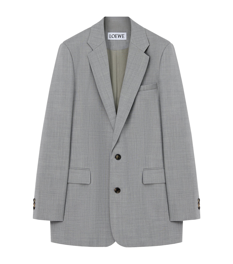 Wool-Blend Single-Breasted Blazer