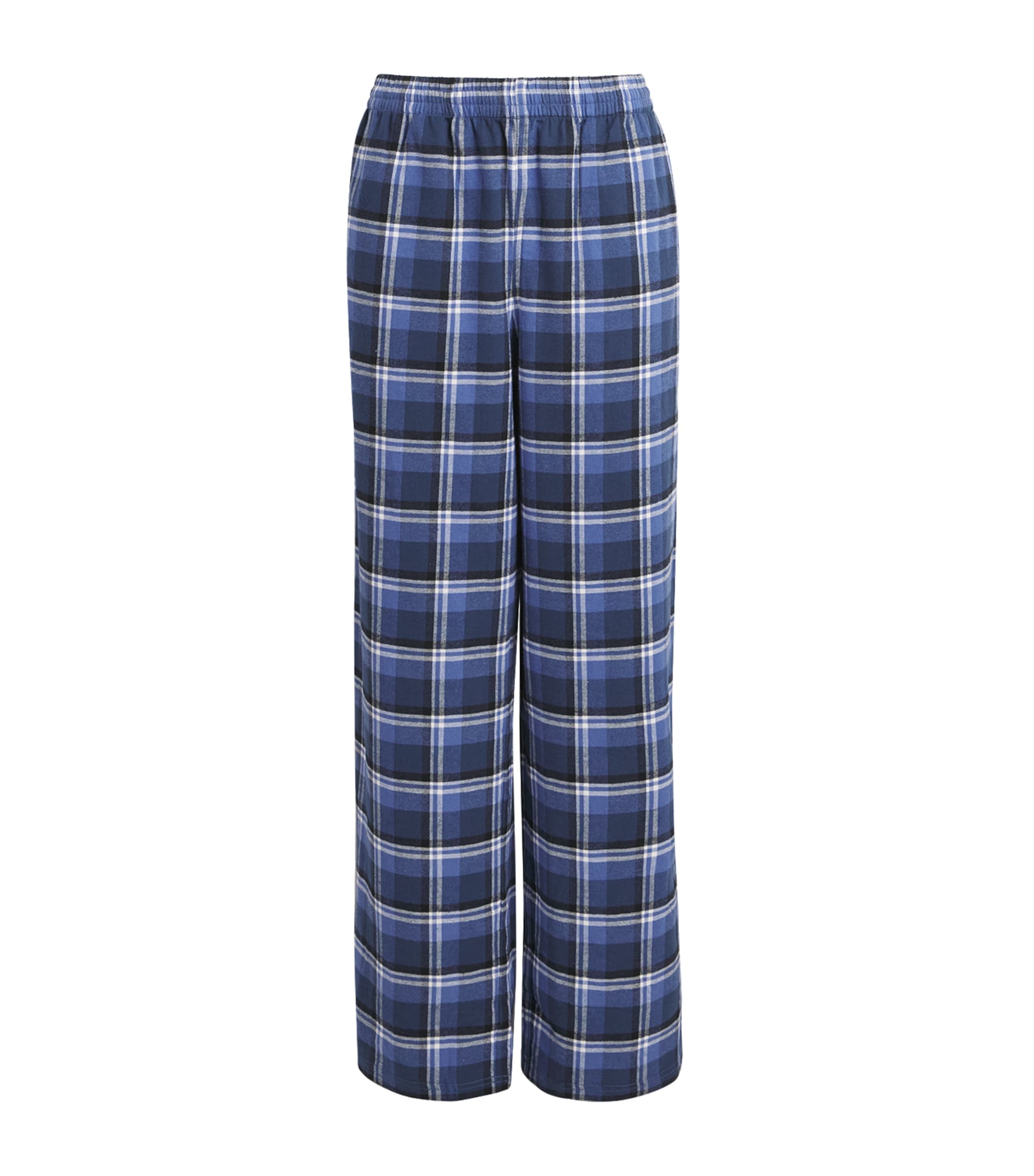 Skims Womens Cotton Check Pyjama Bottoms Indigo Outdoor Plaid
