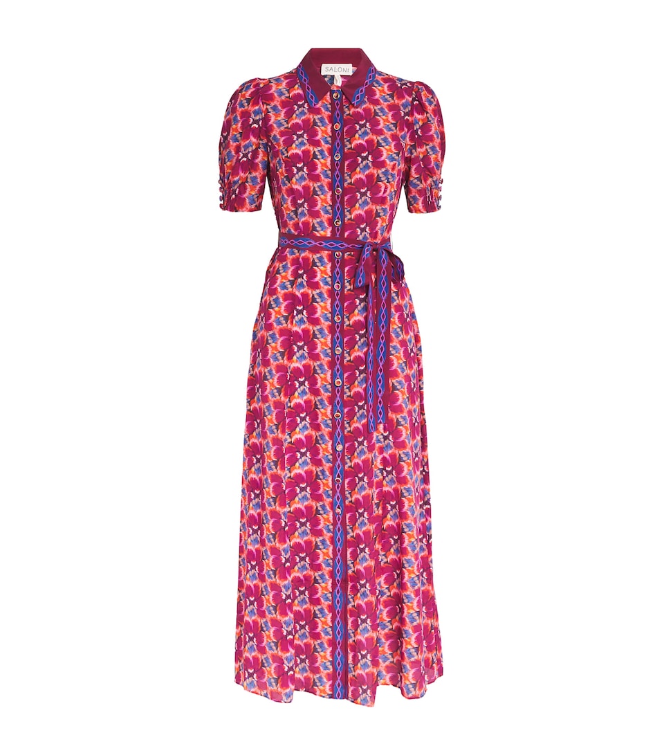 Silk Floral Vanessa D Midi Dress