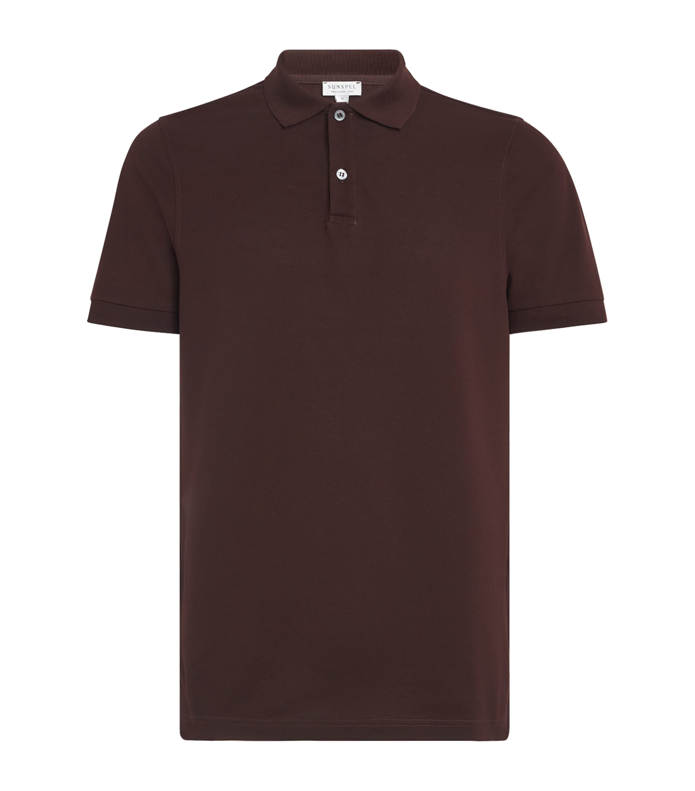 Sunspel Mens Supima Cotton Polo Shirt Bakelite