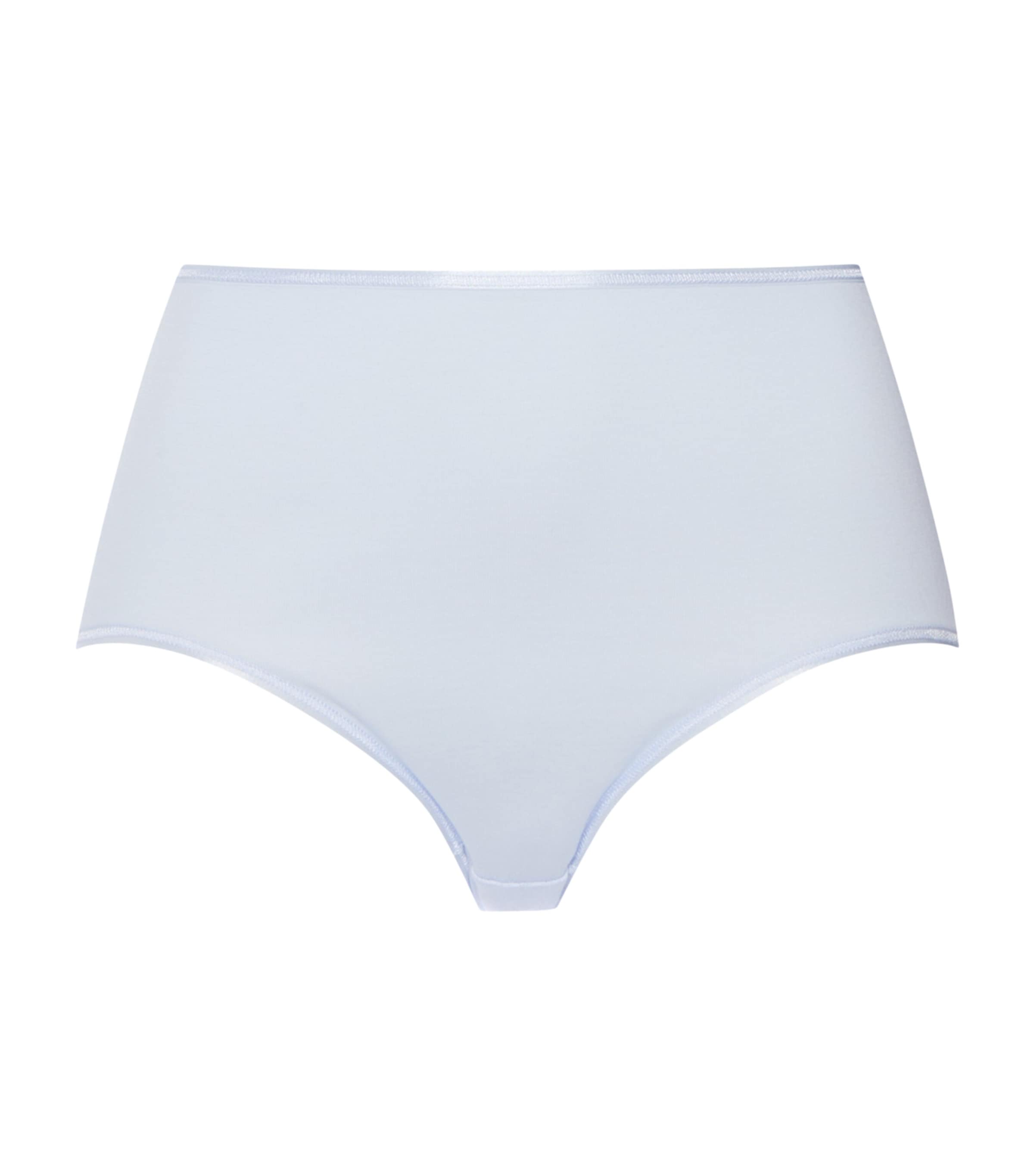 Hanro Womens Cotton Seamless Maxi Briefs Blue Dove