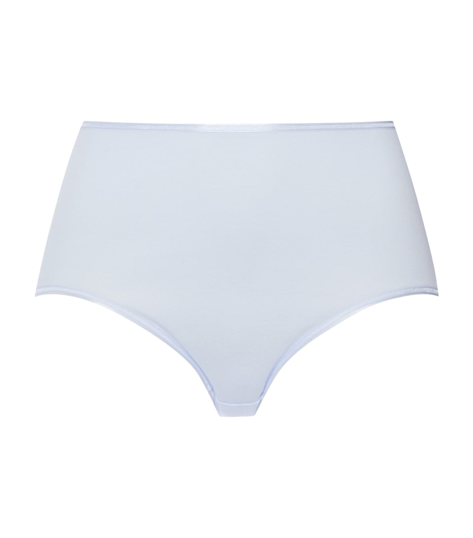 Hanro Womens Cotton Seamless Maxi Briefs Blue Dove