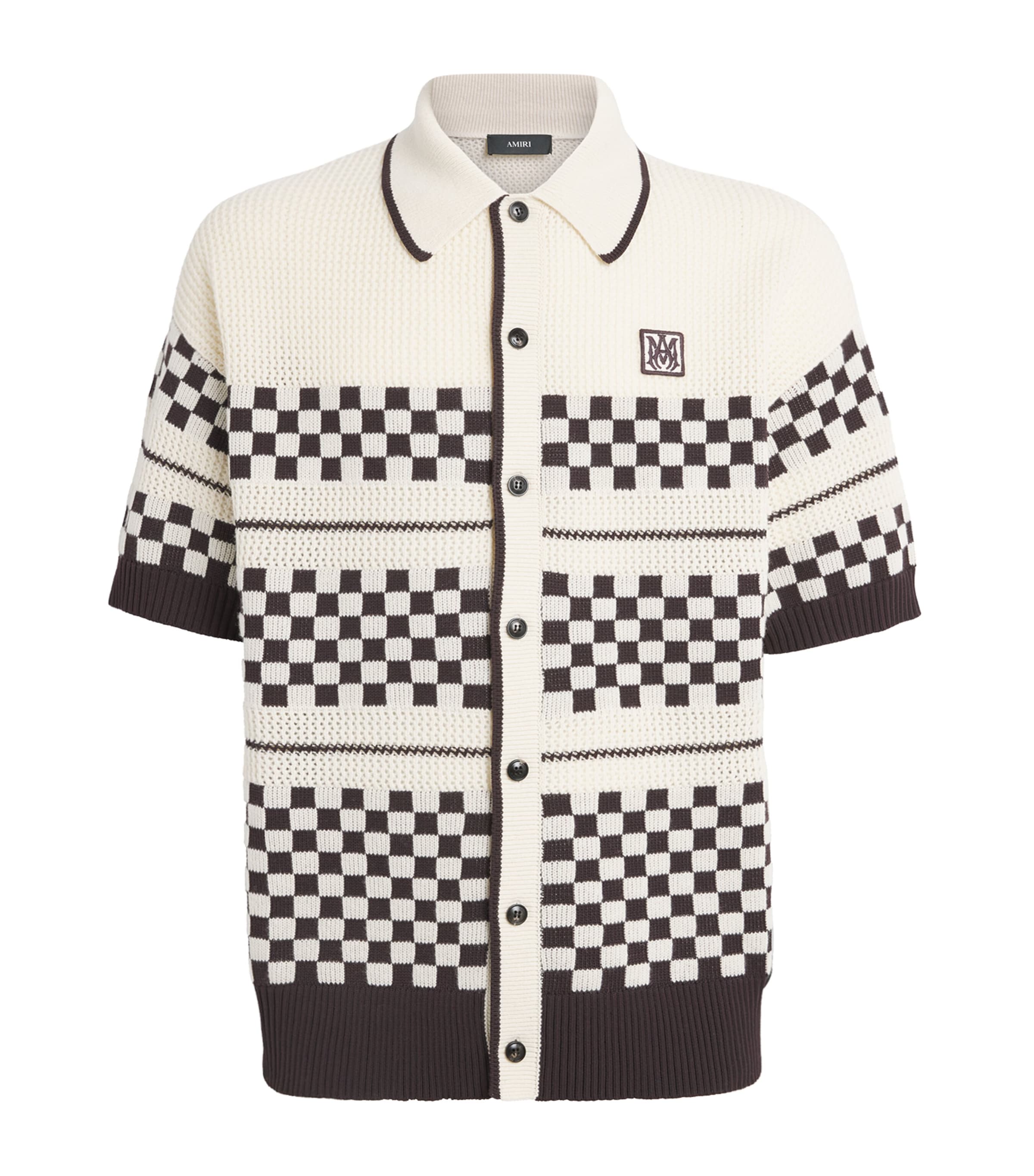 Wool-Blend Mesh Check Shirt