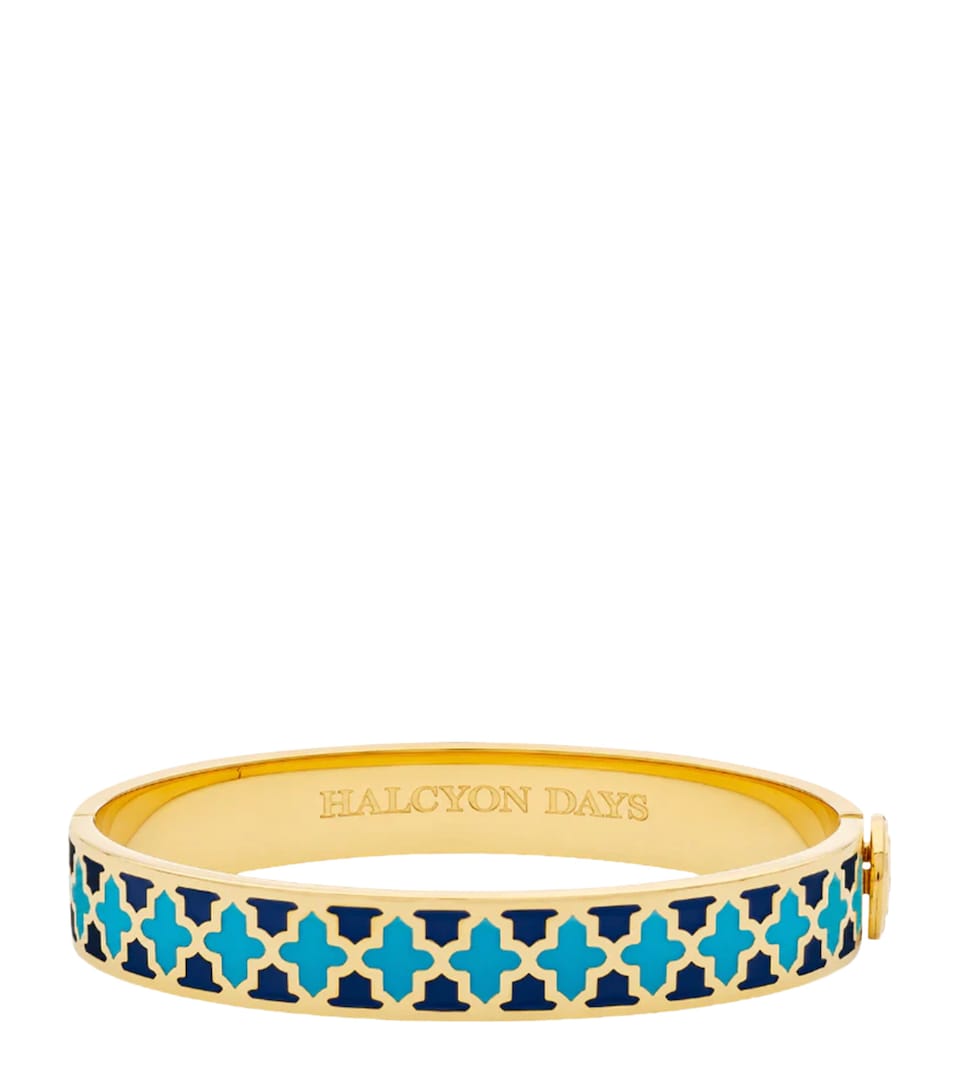 Halcyon Days Gold-Plated Agama Bangle Blue/turquoise