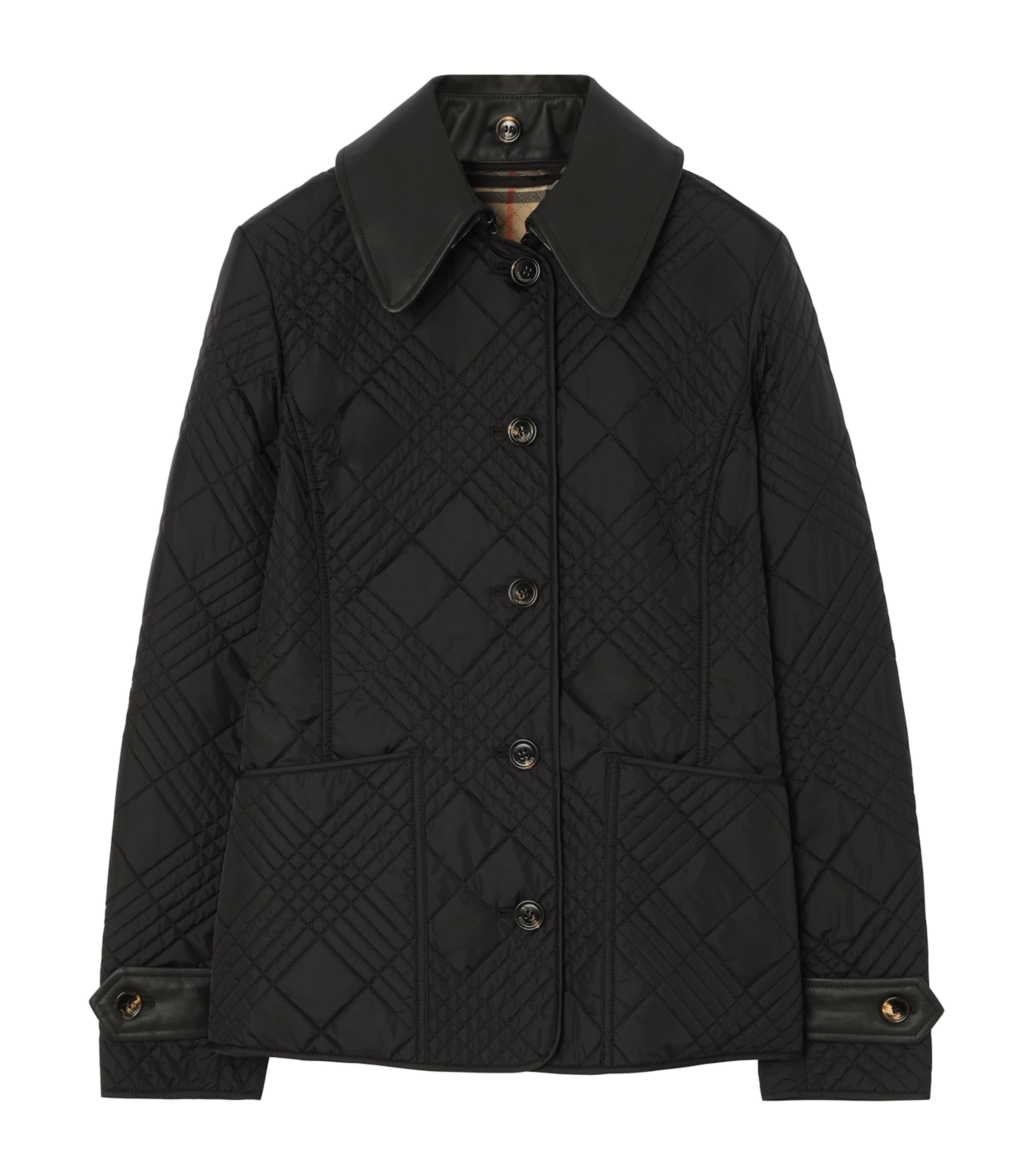 Burberry Womens Quilted Field Jacket Black