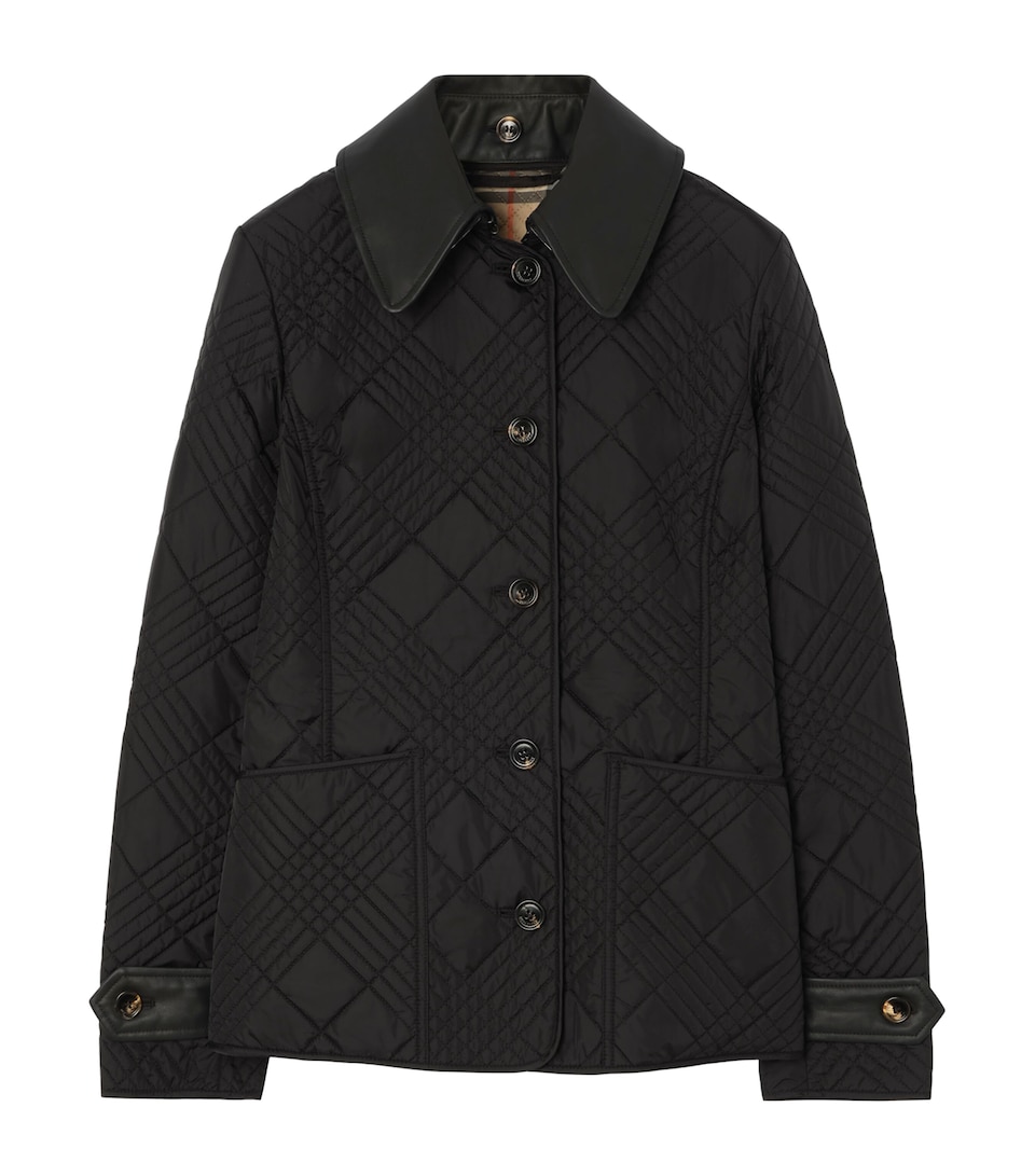 Burberry Womens Quilted Field Jacket Black