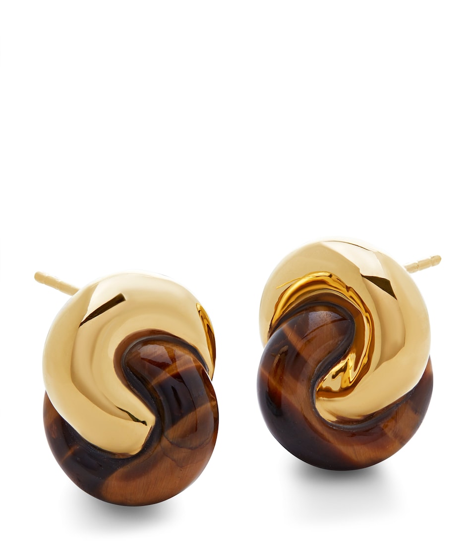 Monica Vinader x Kate Young Gold Vermeil and Tiger’s Eye Earrings Gold Vermeil
