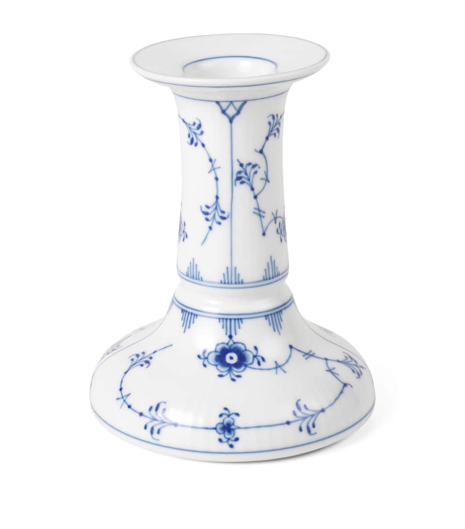 Royal Copenhagen Blue Fluted Plain Candle Holder (11.5cm) Blue