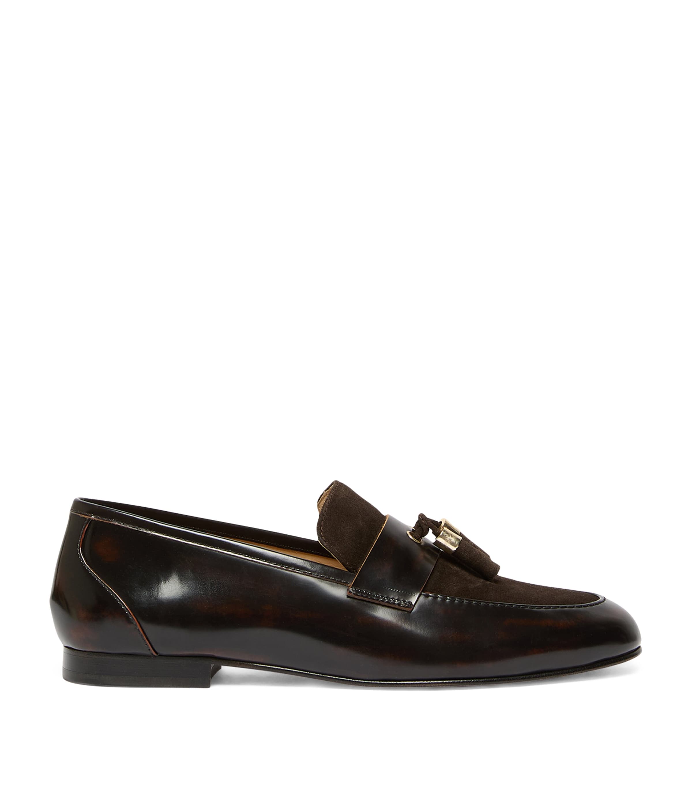 Marina Rinaldi Leather-Suede Moccasins Coffee