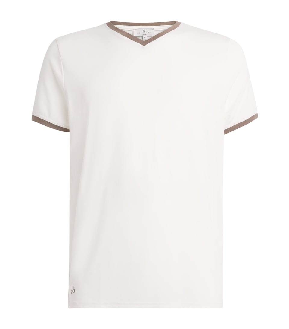 Contrast Trim V-Neck Lounge T-Shirt