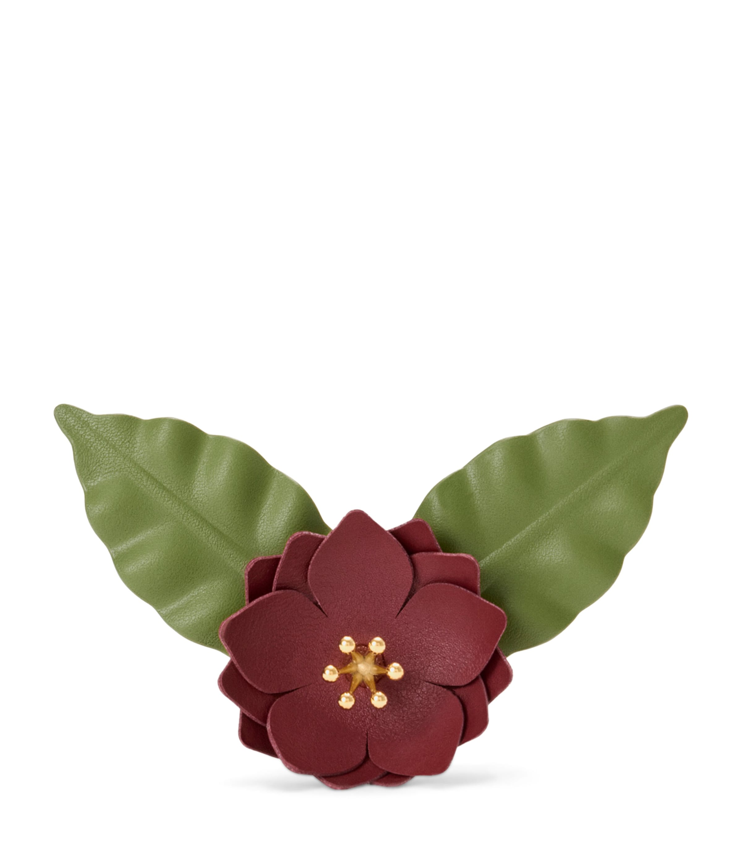 LOEWE x Paula’s Ibiza Leather Flower Pistil Pin Burgundy