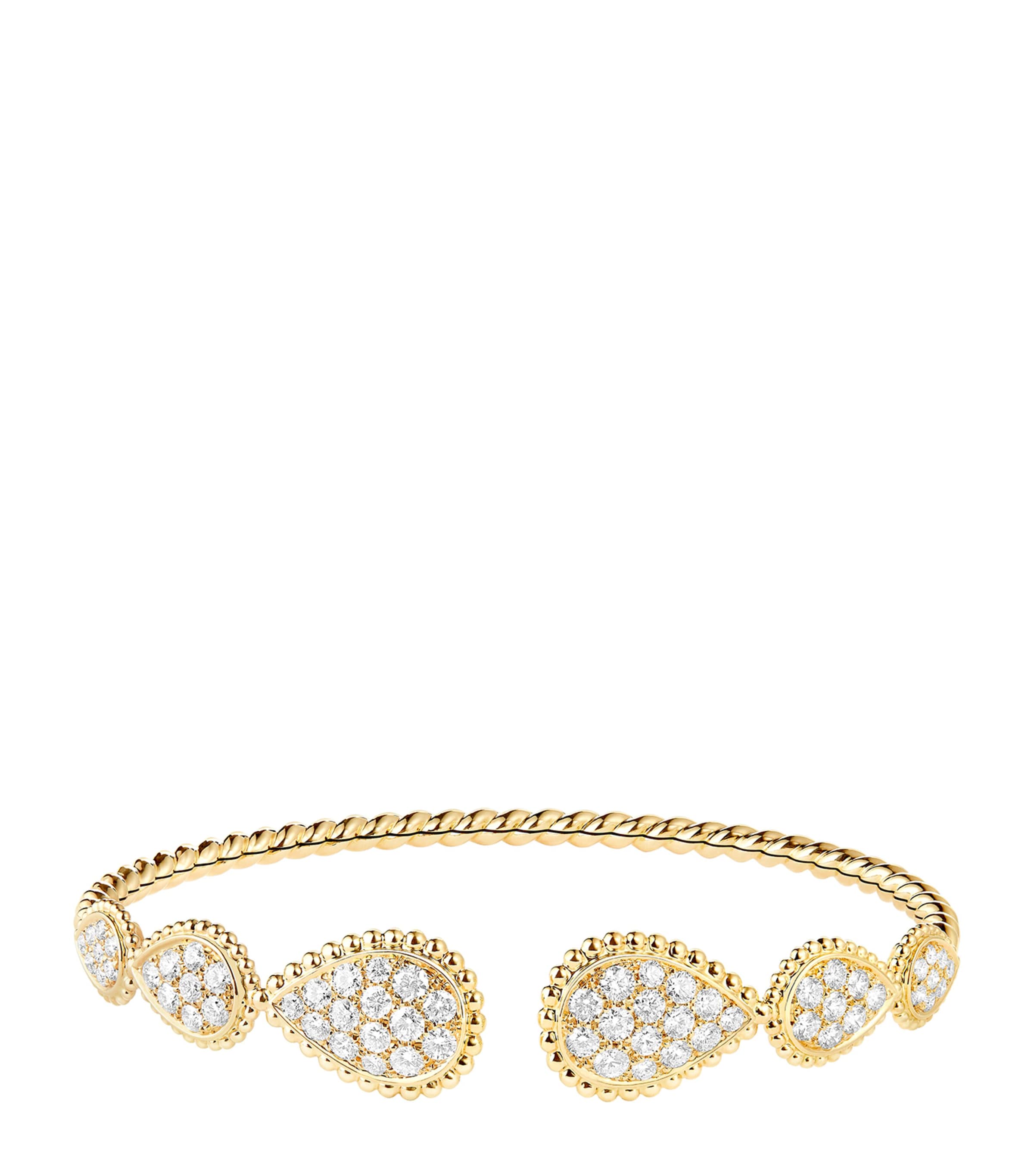 Small Yellow Gold and Diamond Serpent Bohème Bracelet