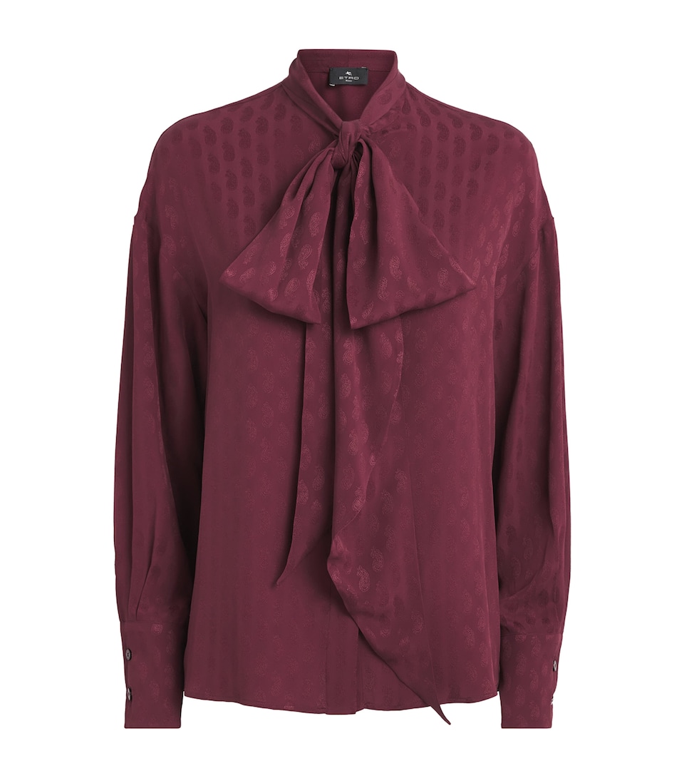 Etro Womens Paisley Jacquard Blouse Wine Colour