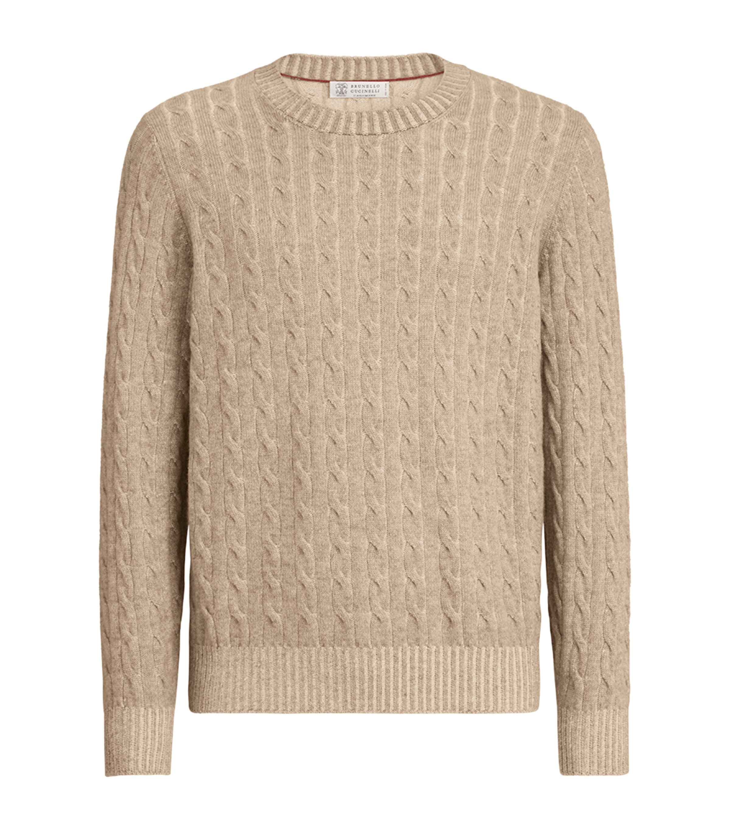 Brunello Cucinelli Mens Cashmere Vanisé Cable-Knit Sweater