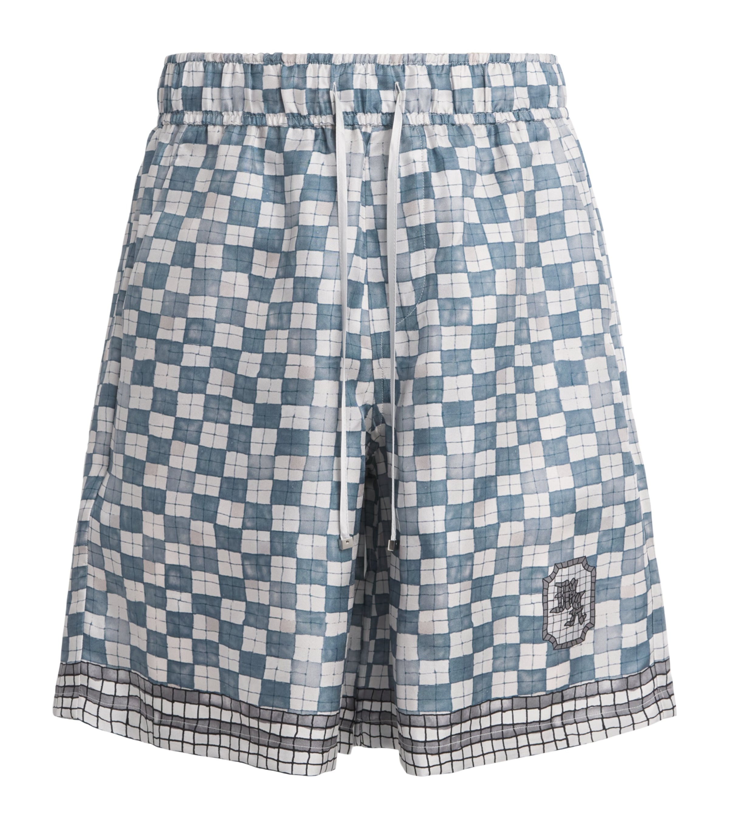 AMIRI Mens Château Crest Shorts Steel