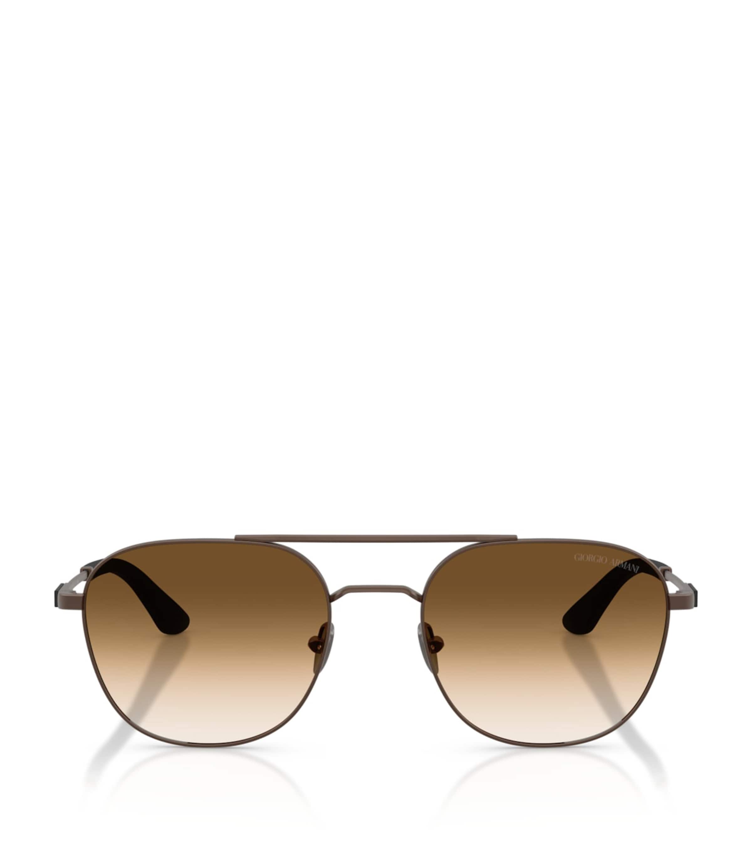 Giorgio Armani Metal Rectangle Sunglasses Brown