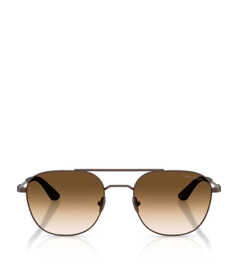 Giorgio Armani Metal Rectangle Sunglasses Brown