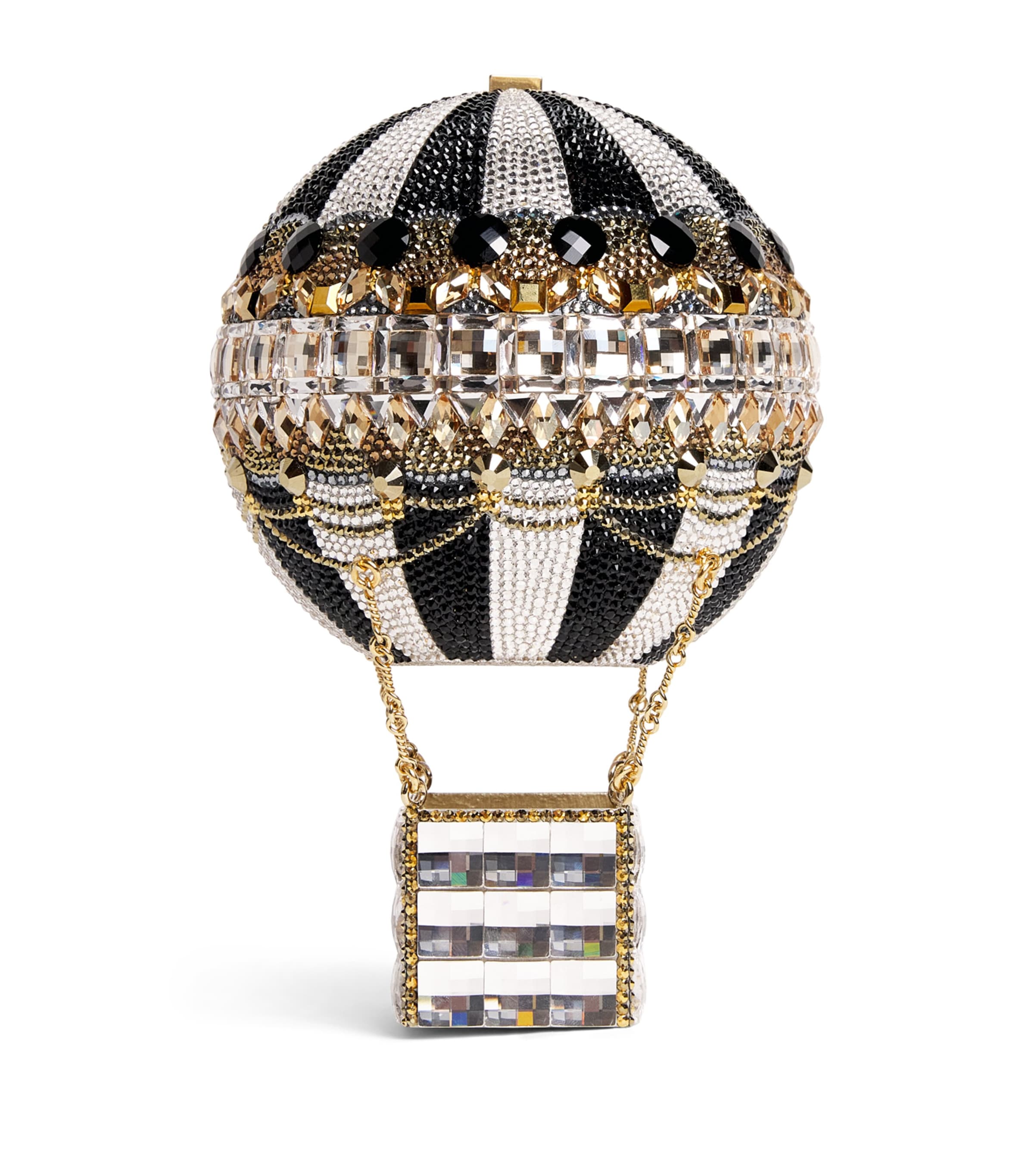 Judith Leiber Embellished Hot Air Balloon Clutch Bag Champagne Jet Multi