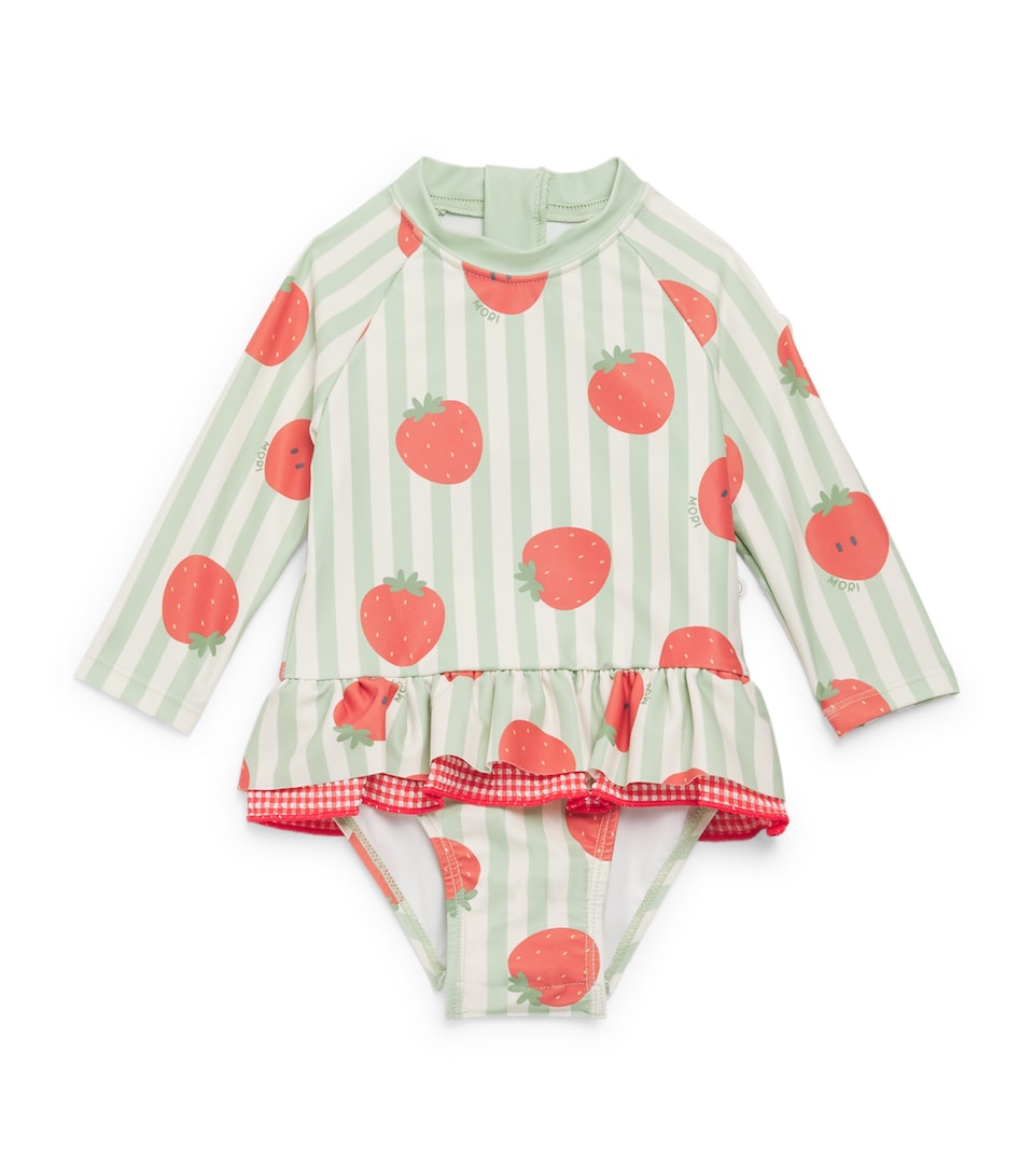 Strawberry Print Frilled Swimsuit (0-24 Months)