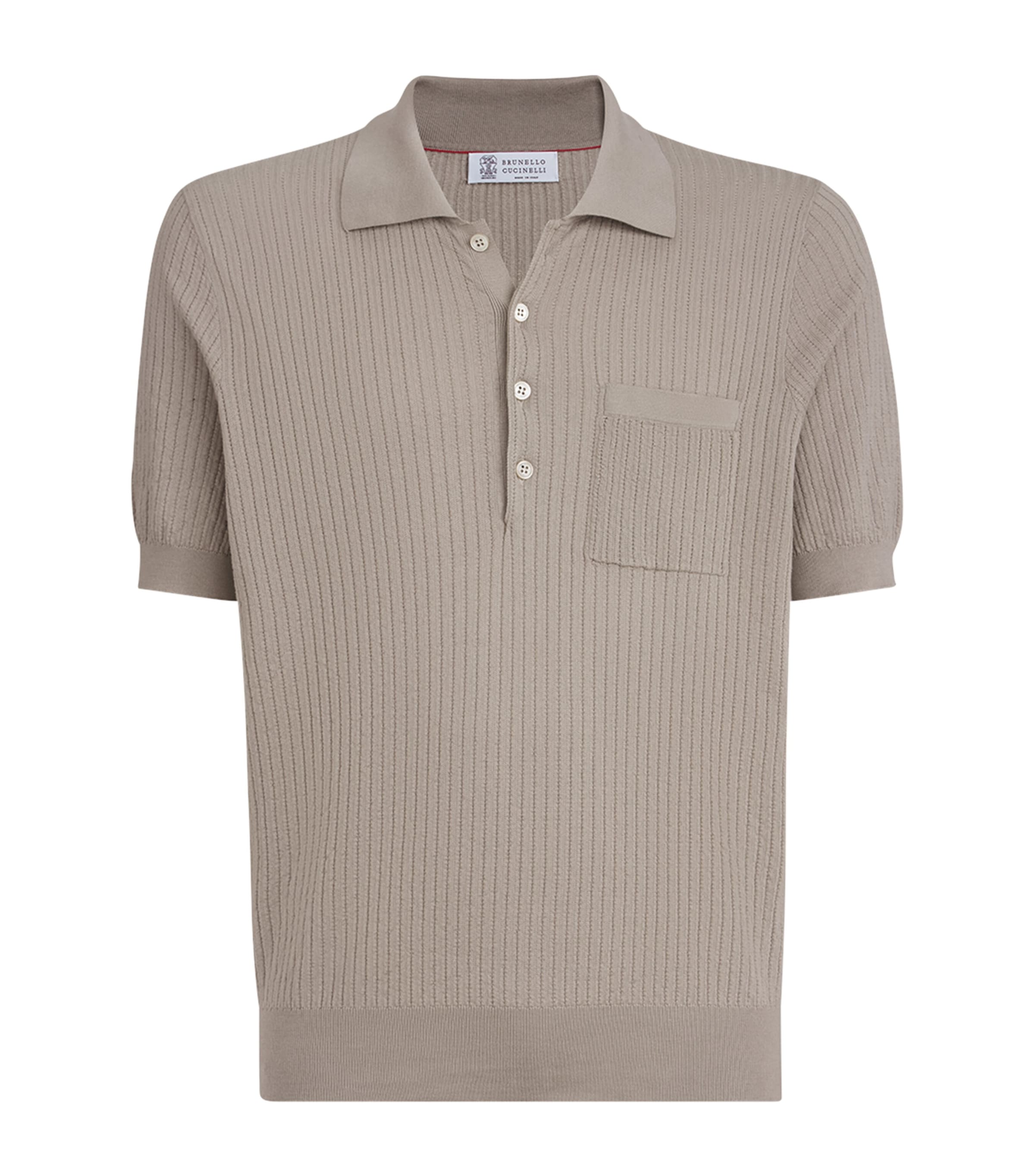 Rib-Knit Polo Shirt