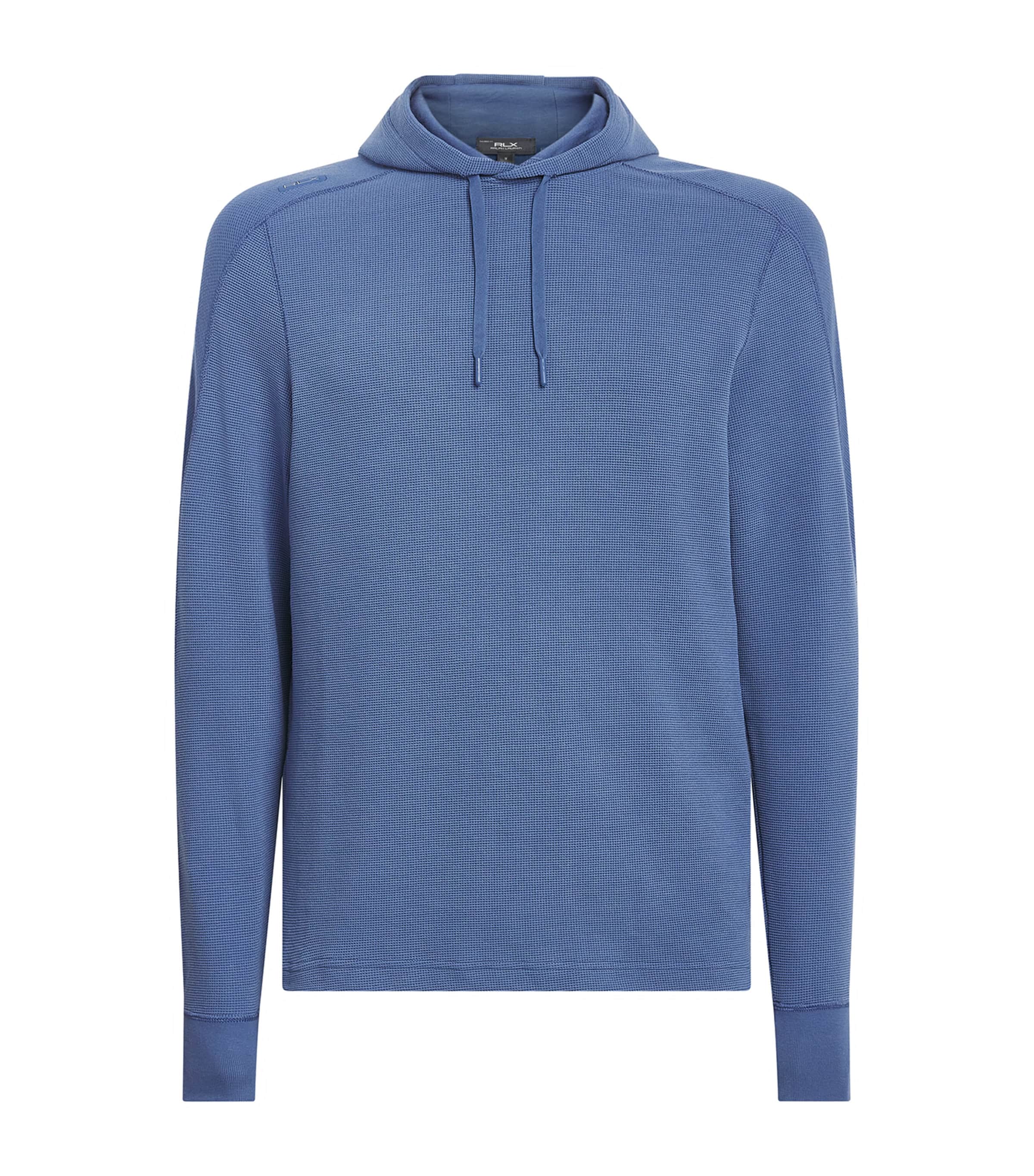 RLX Ralph Lauren Mens Waffle-Knit Performance Hoodie Old Royal