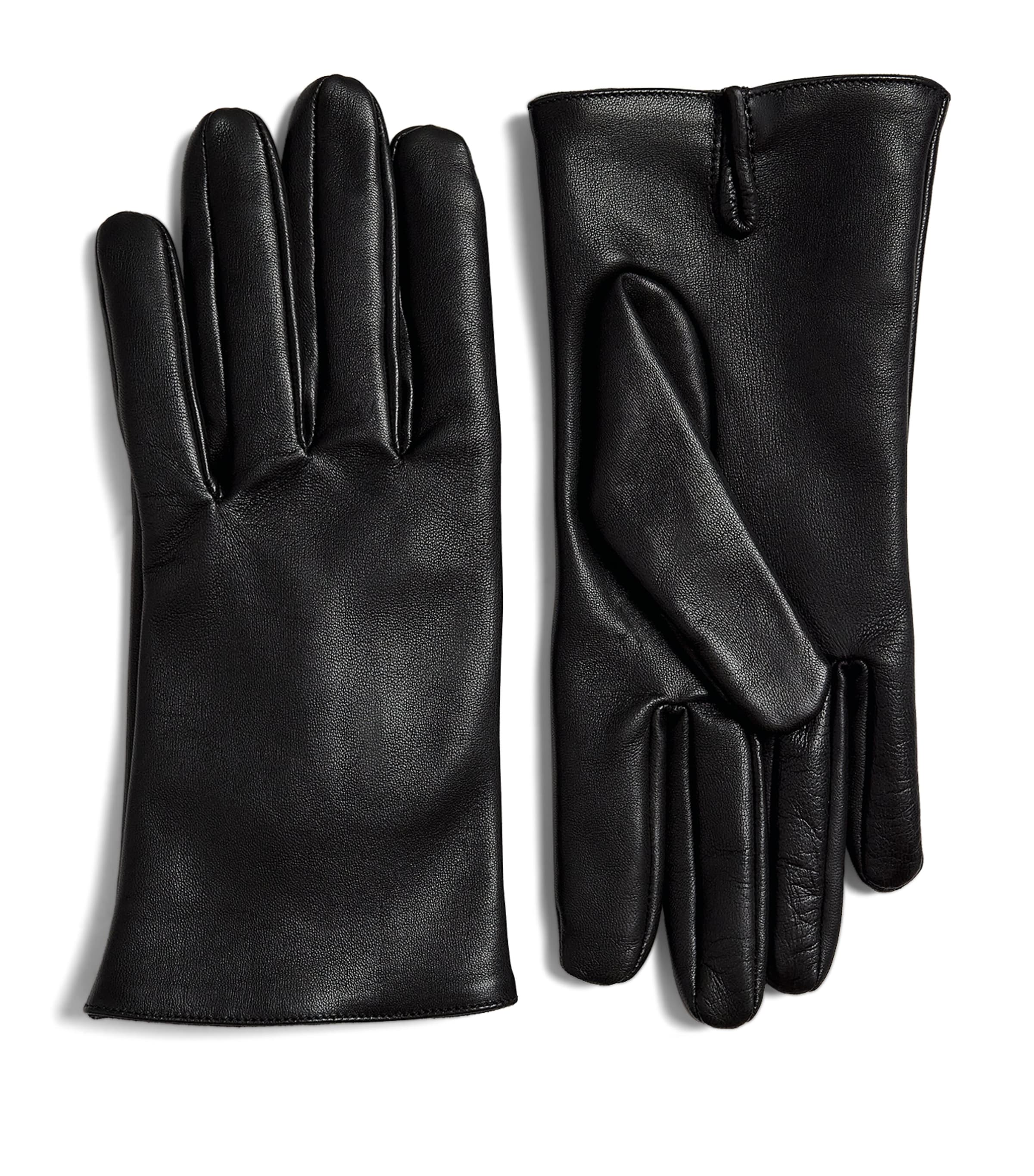 Hamerli Silk-Lined Leather Gaston Gloves Black