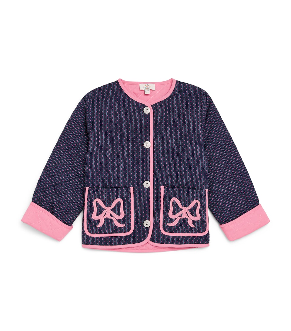 Copenhagen Colors Quilted Floral Print Jacket (3-8 Years) Navy Flower Aop