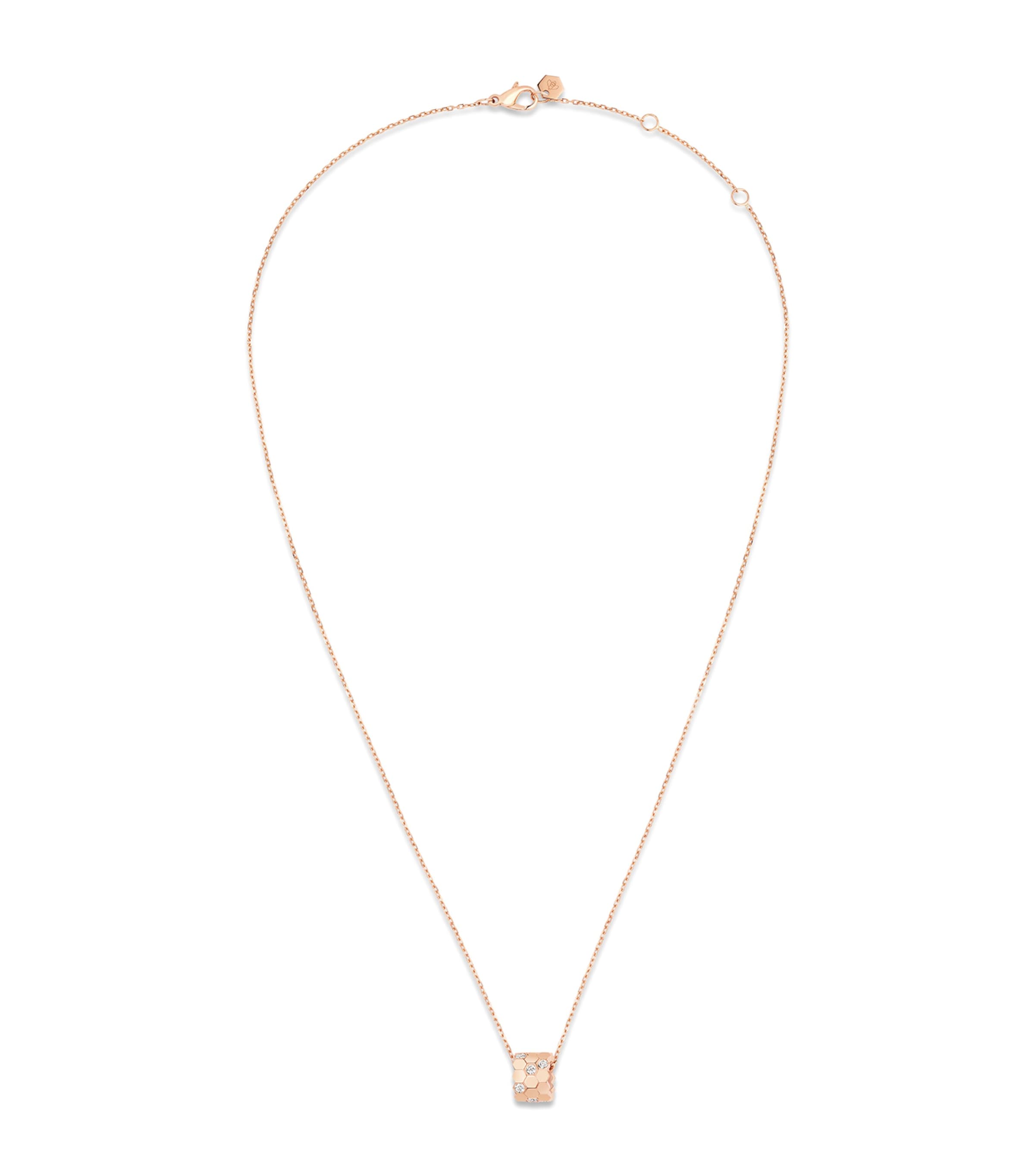 Chaumet Rose Gold and Diamond Bee de Chaumet Pendant Necklace Pink Gold