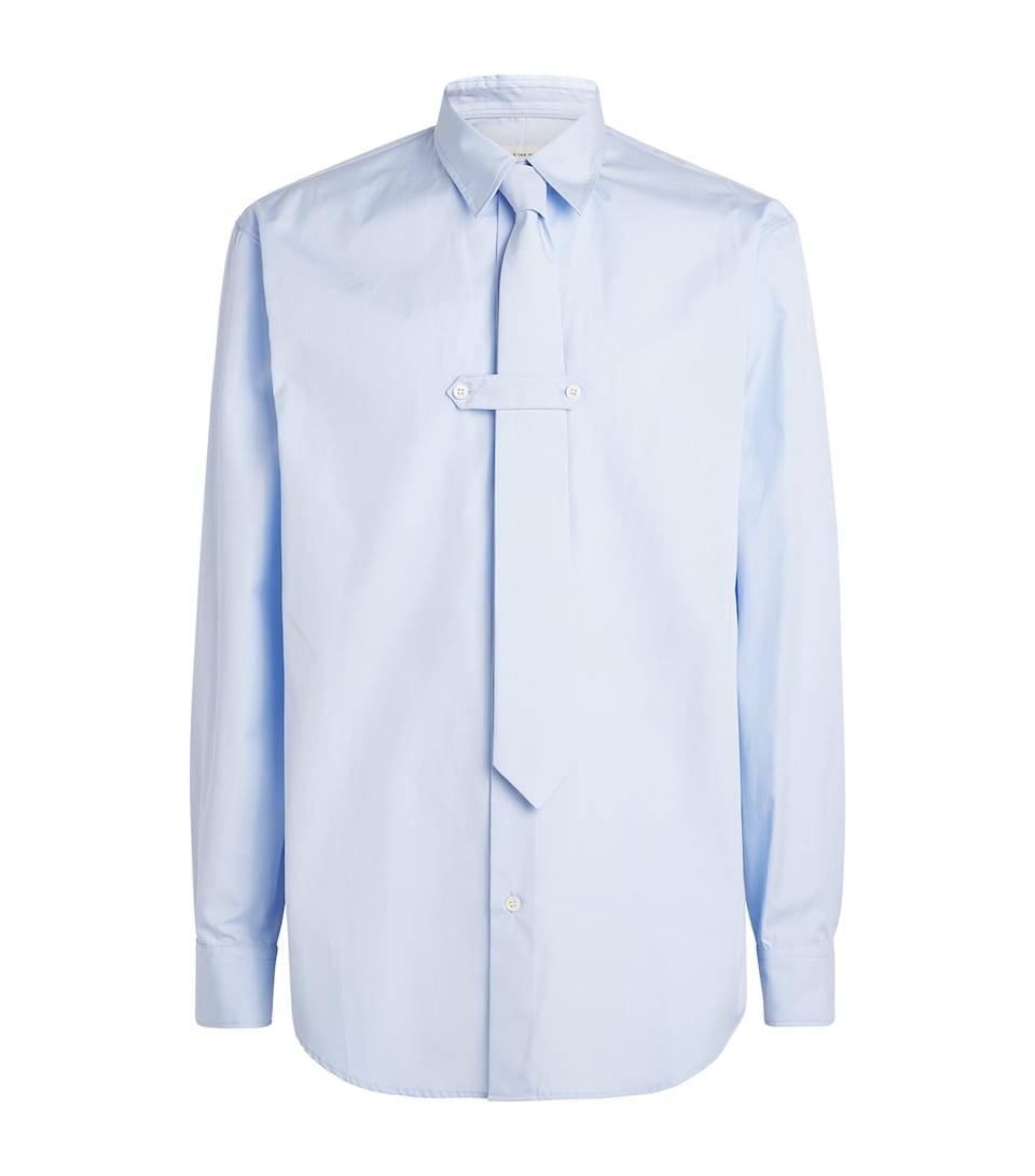 DRIES VAN NOTEN Mens Cotton Integrated-Tie Shirt Light
