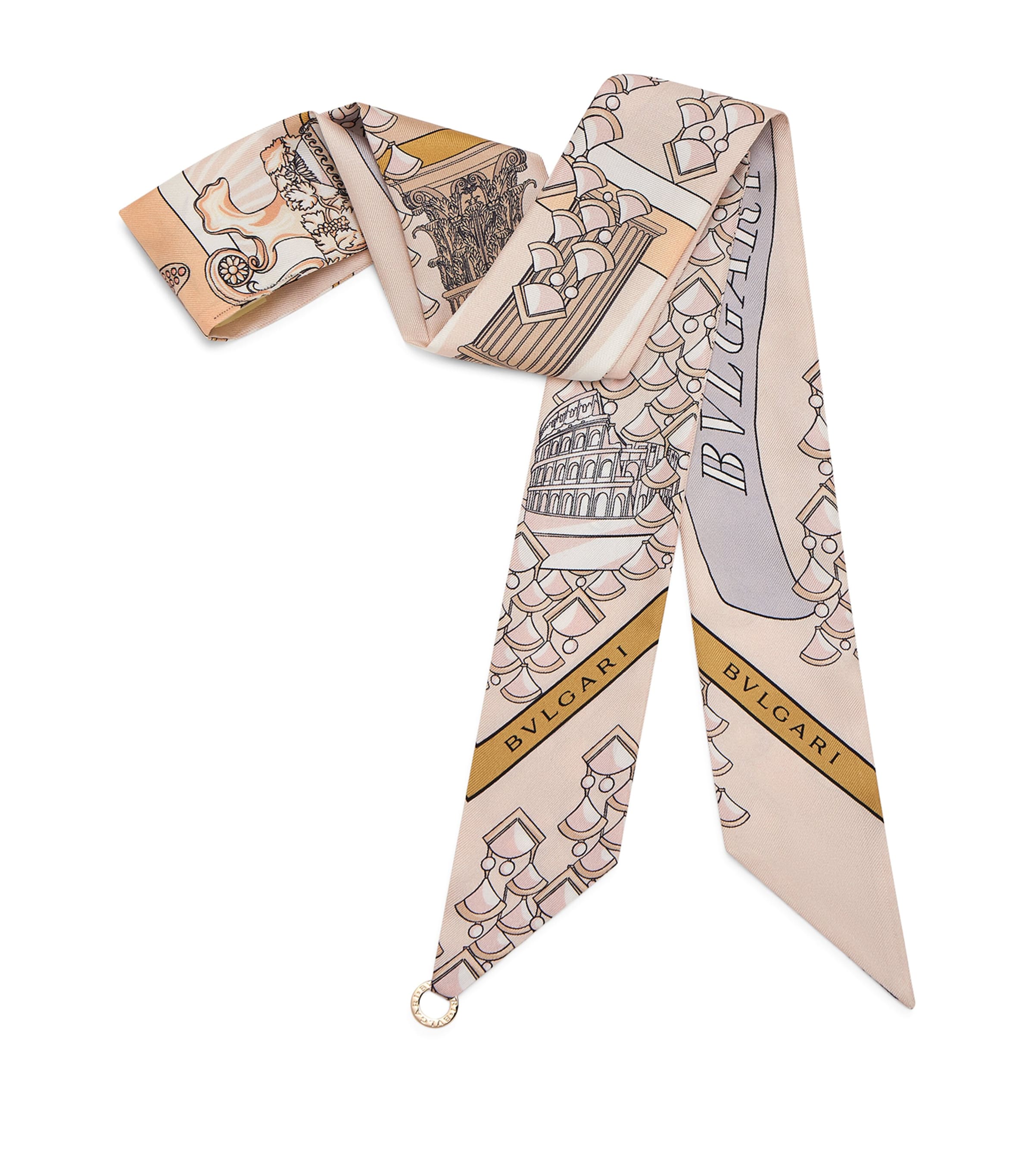 Bvlgari Silk Printed Scarf Yellow Light
