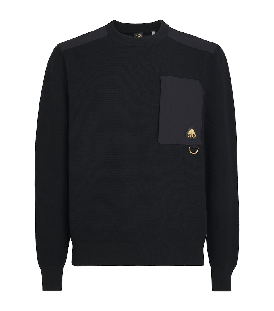 Moose Knuckles Mens Gold Series Elowan Sweater Black