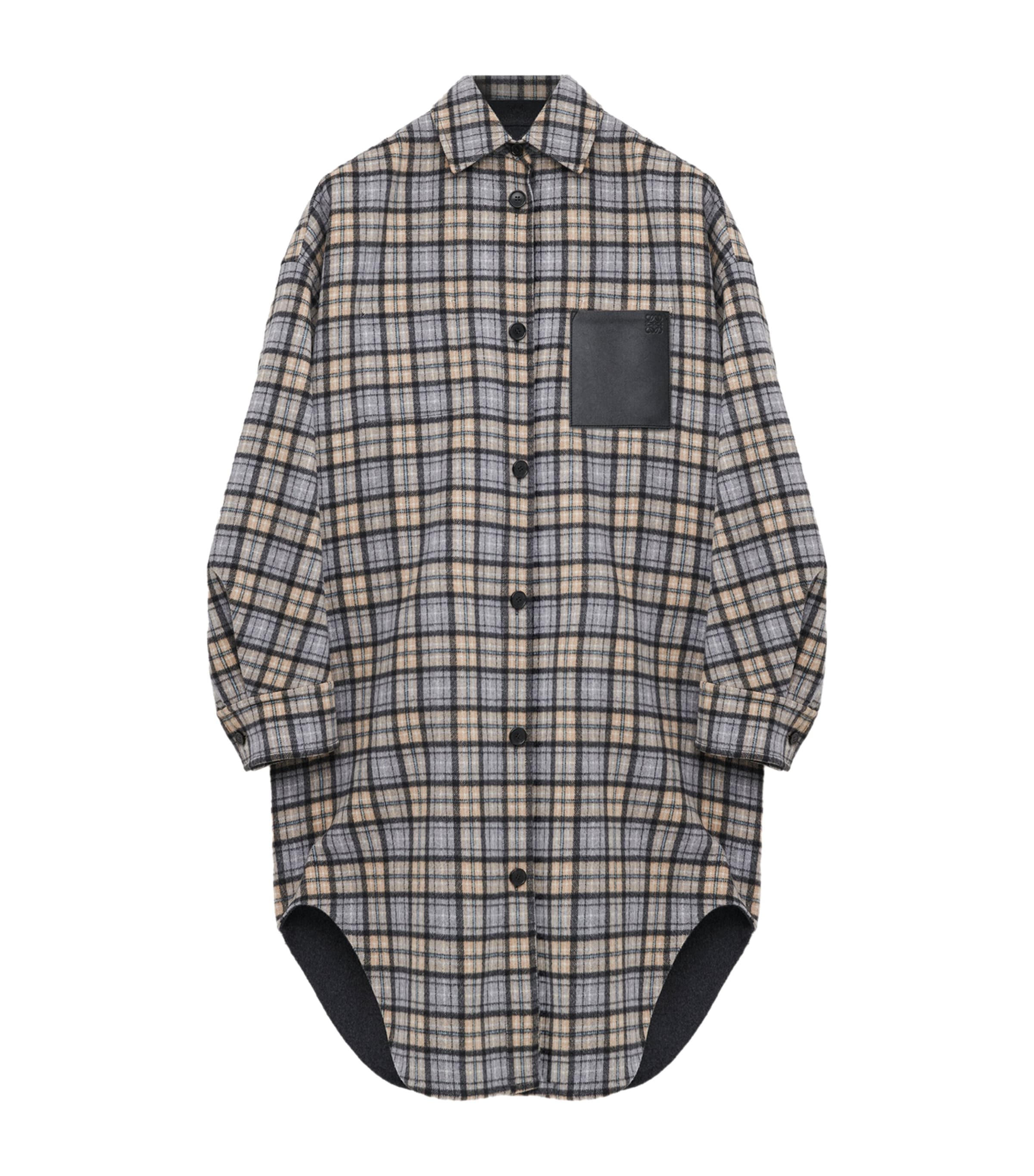 Wool-Cashmere Check Coat