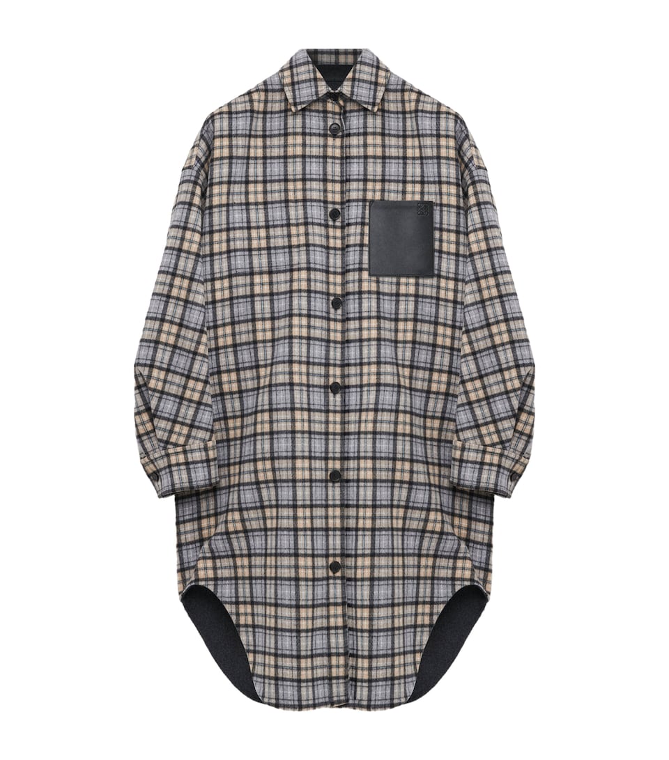 Wool-Cashmere Check Coat