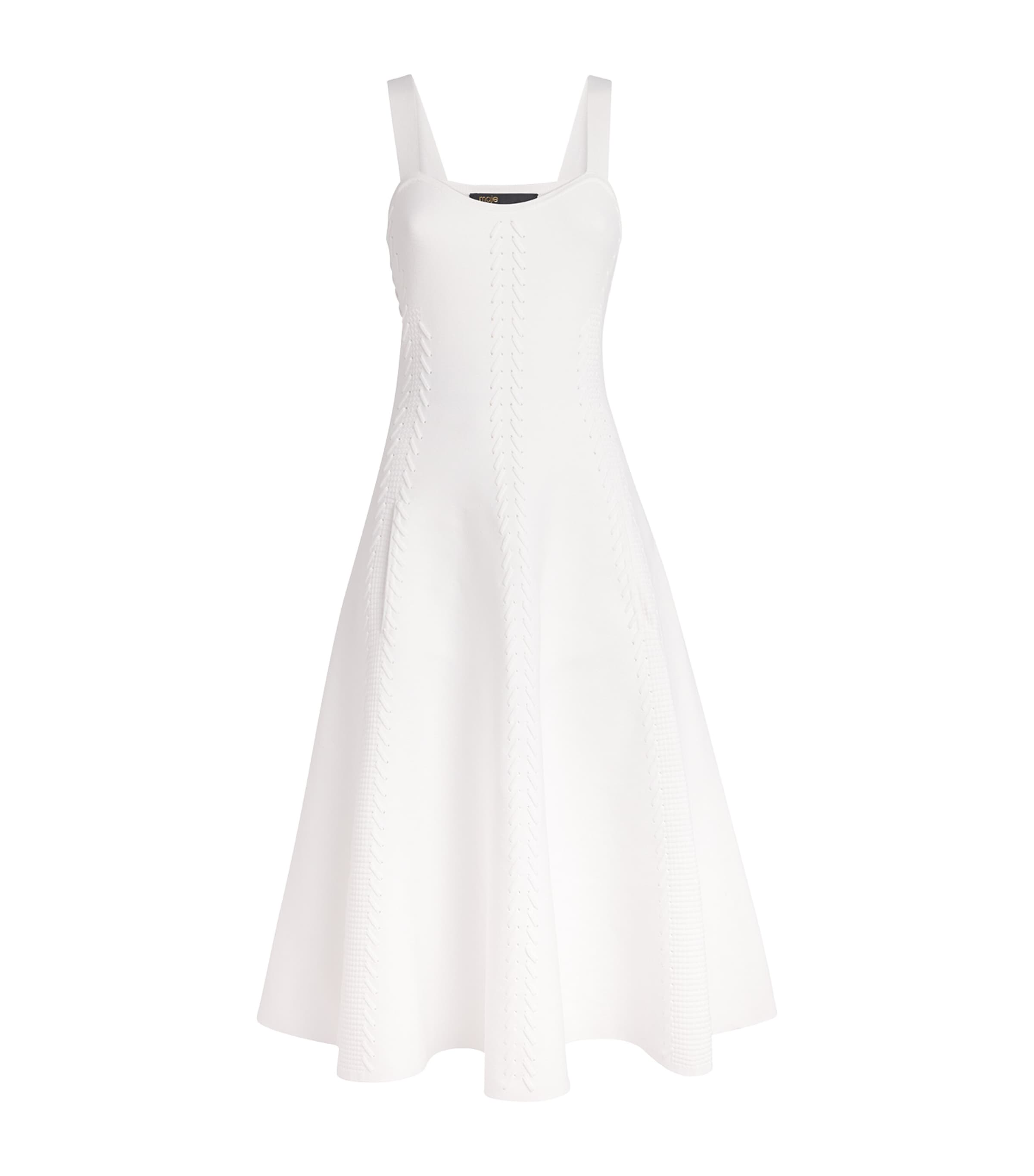 Maje Womens Knit Midi Dress White