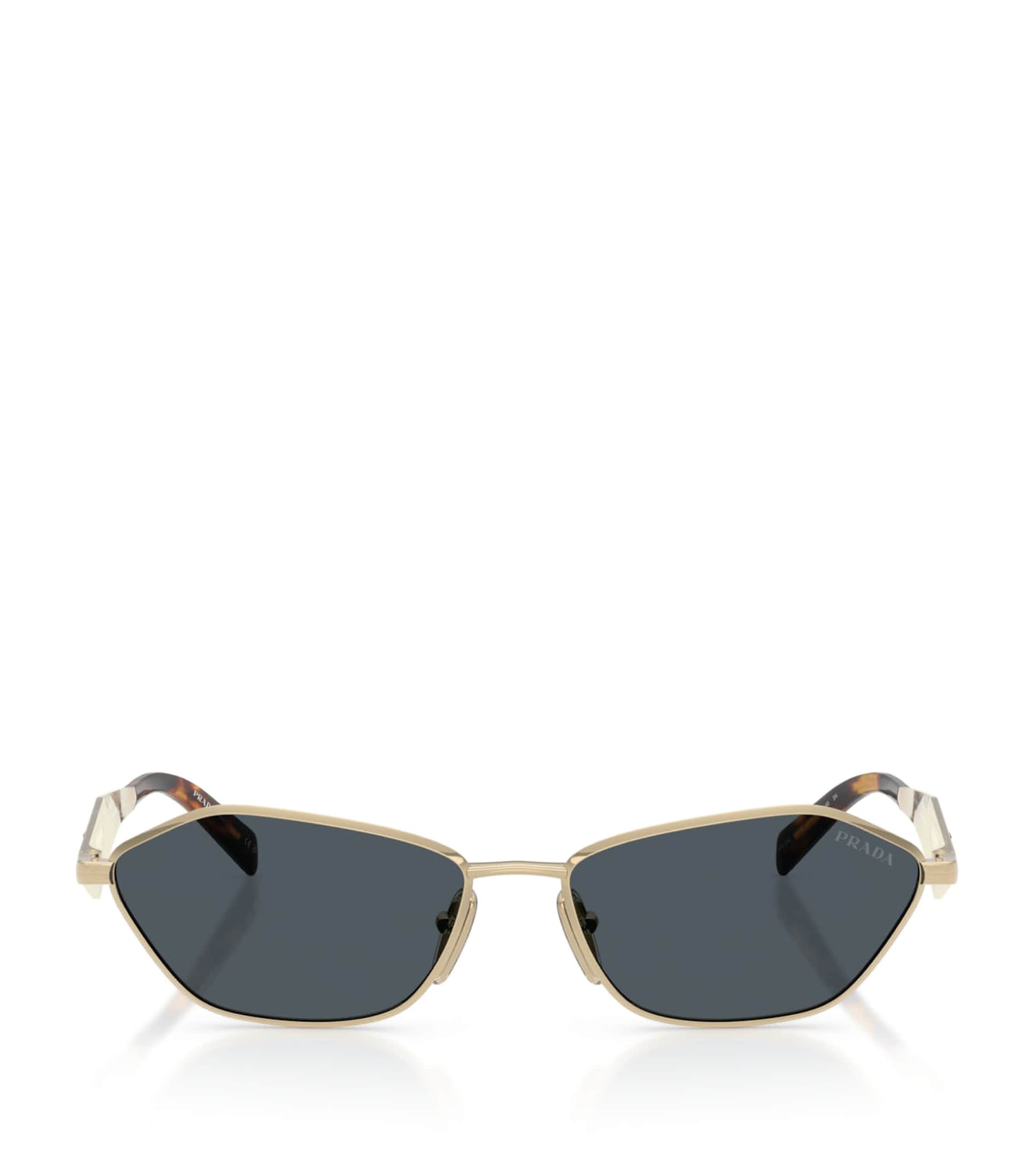 Prada Metal Irregular Sunglasses Gold