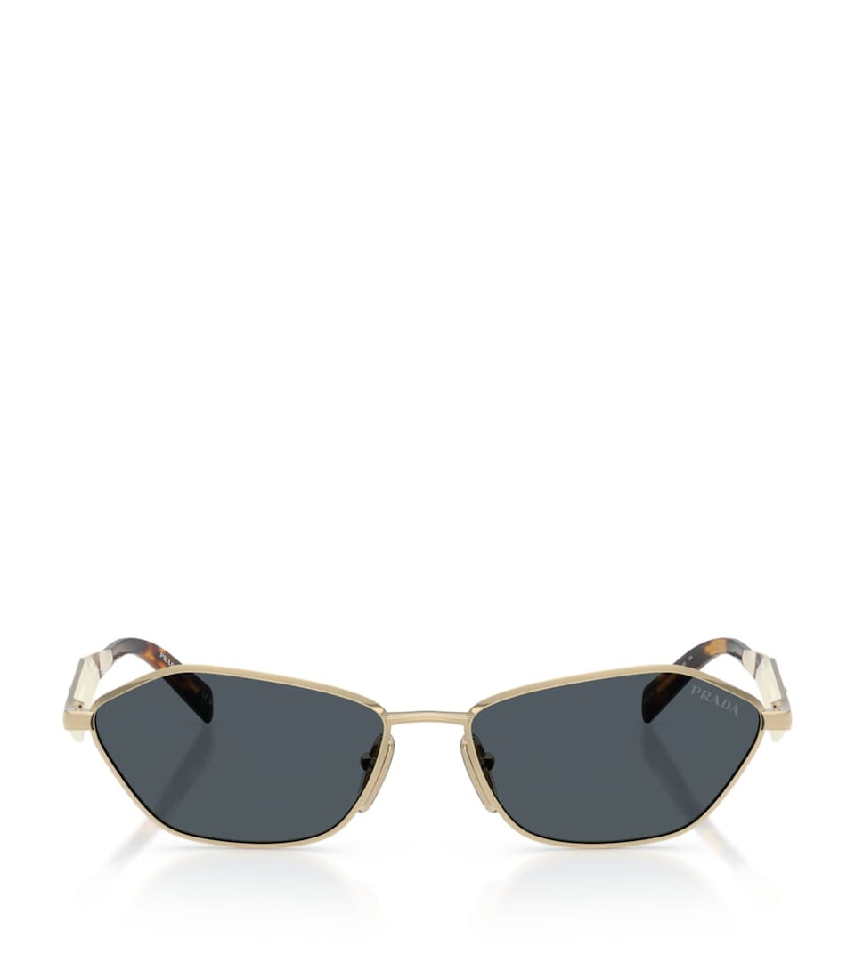 Prada Metal Irregular Sunglasses Gold