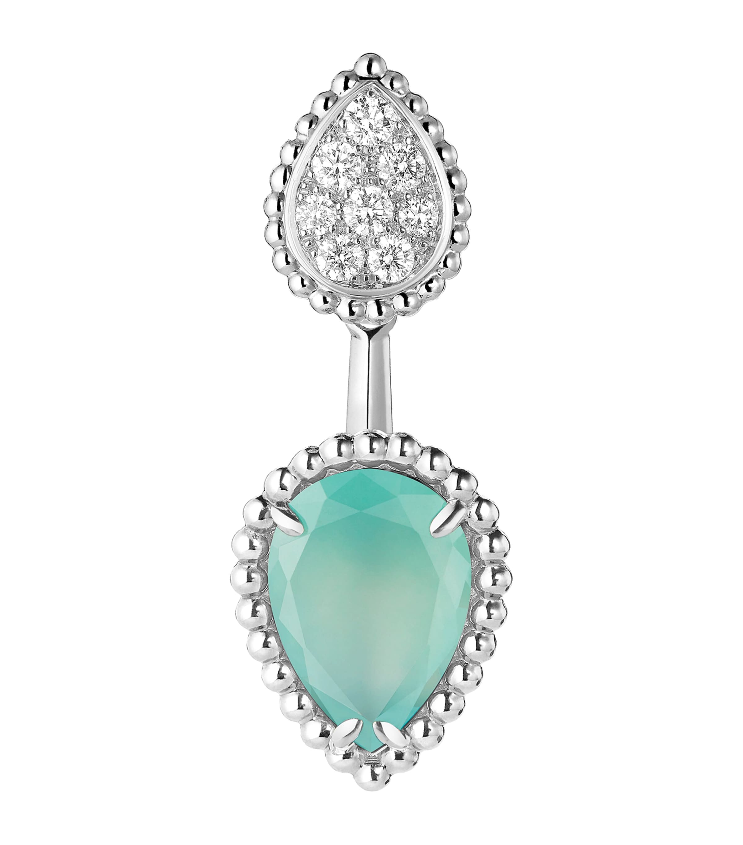 White Gold, Diamond and Aquaprase Serpent Bohème Earring